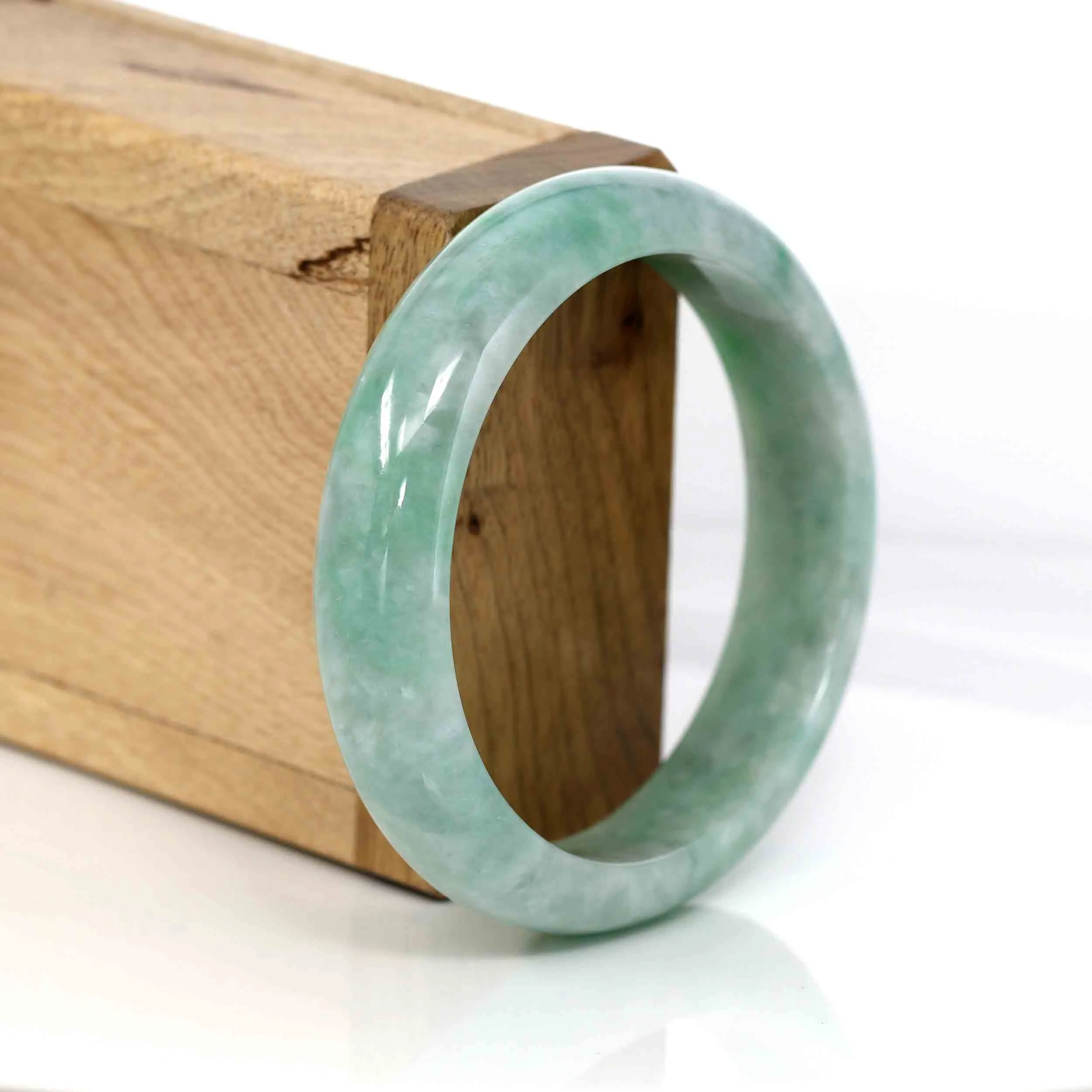 Baikalla Classic Green Natural Jadeite Jade Bangle (56.54 mm) #568