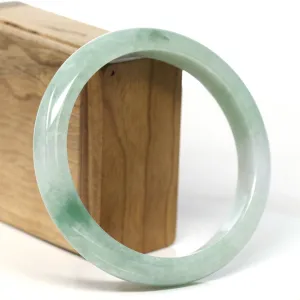Baikalla Natural Burmese Green Jadeite Jade Bangle Bracelet (66.44mm) #T313