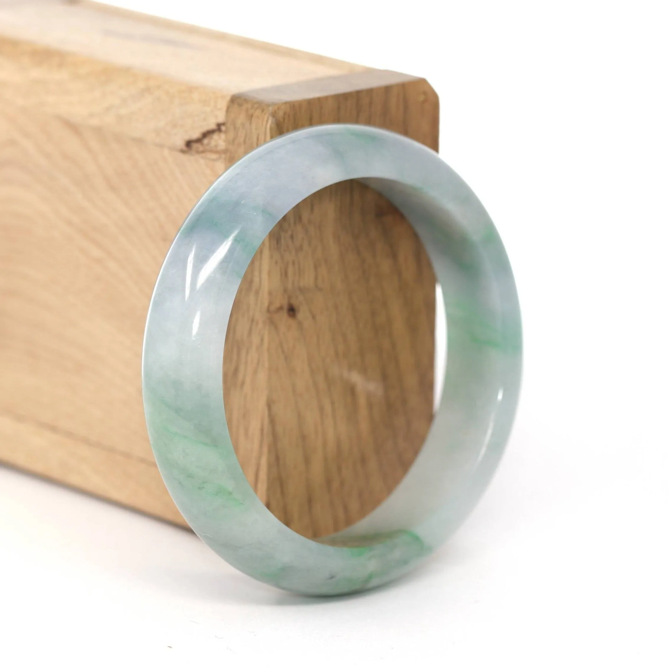 Baikalla "Classic Bangle" Blue Green Natural Burmese Jadeite Jade Bangle (52.61mm) #245