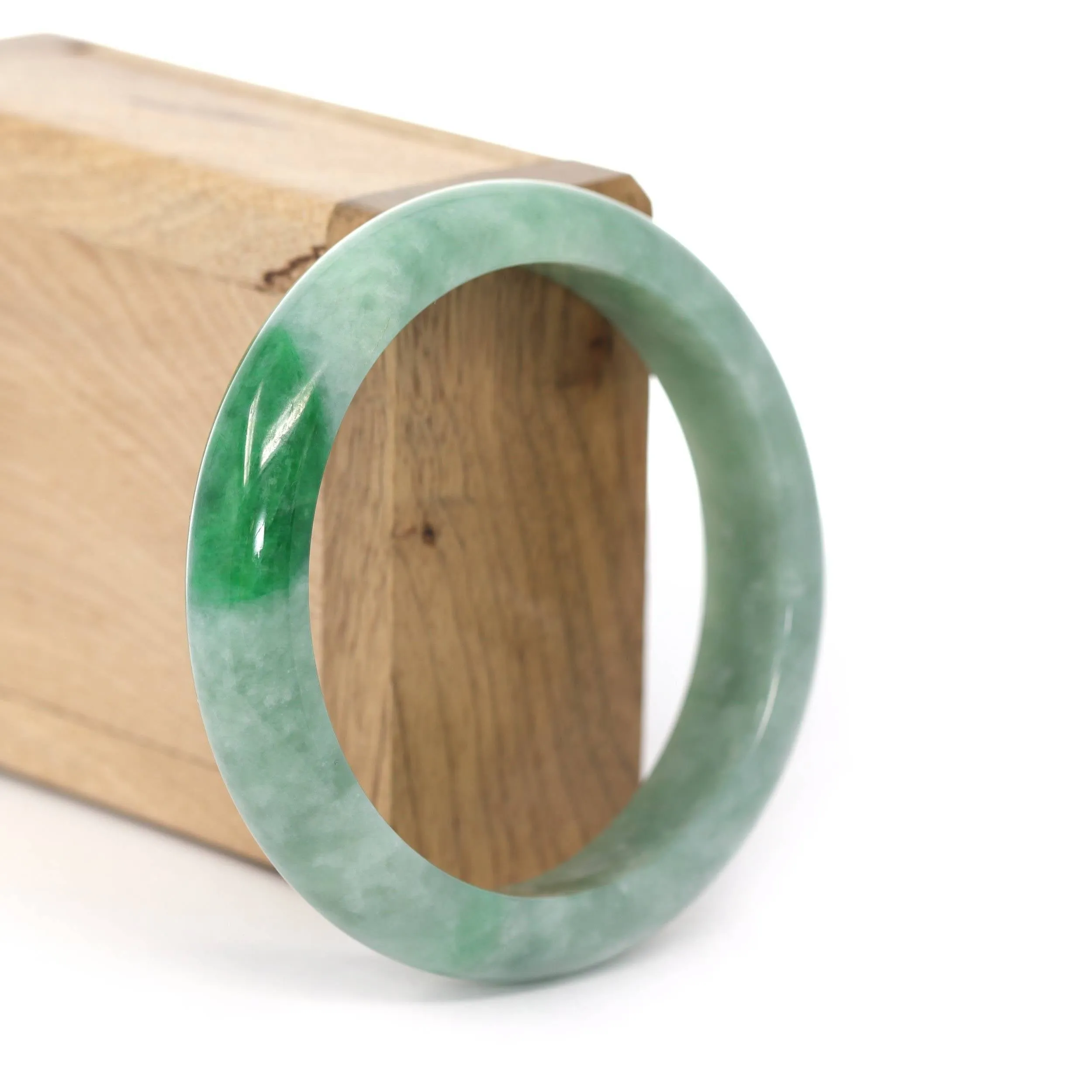 Baikalla "Classic Bangle" Forest Green Natural Burmese Jadeite Jade Bangle ( 58.27mm ) #439