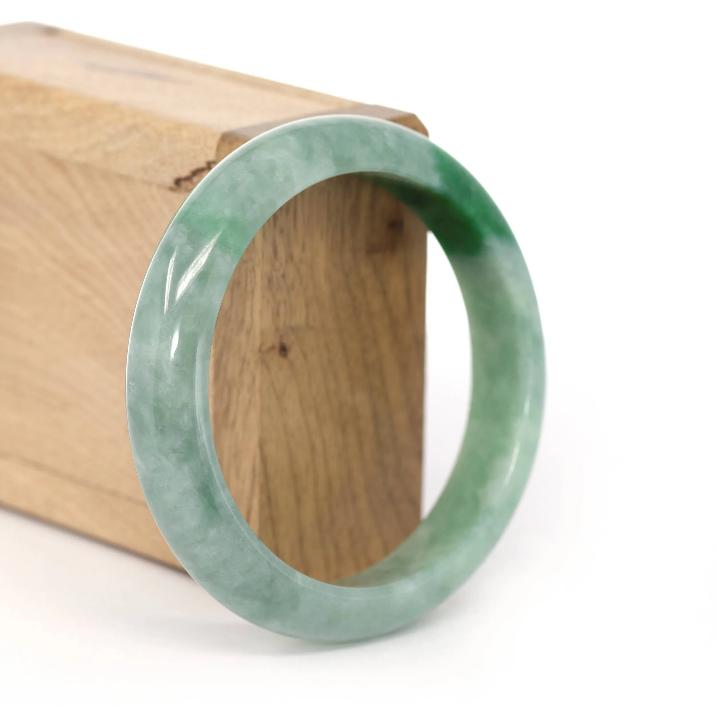 Baikalla "Classic Bangle" Forest Green Natural Burmese Jadeite Jade Bangle ( 58.27mm ) #439