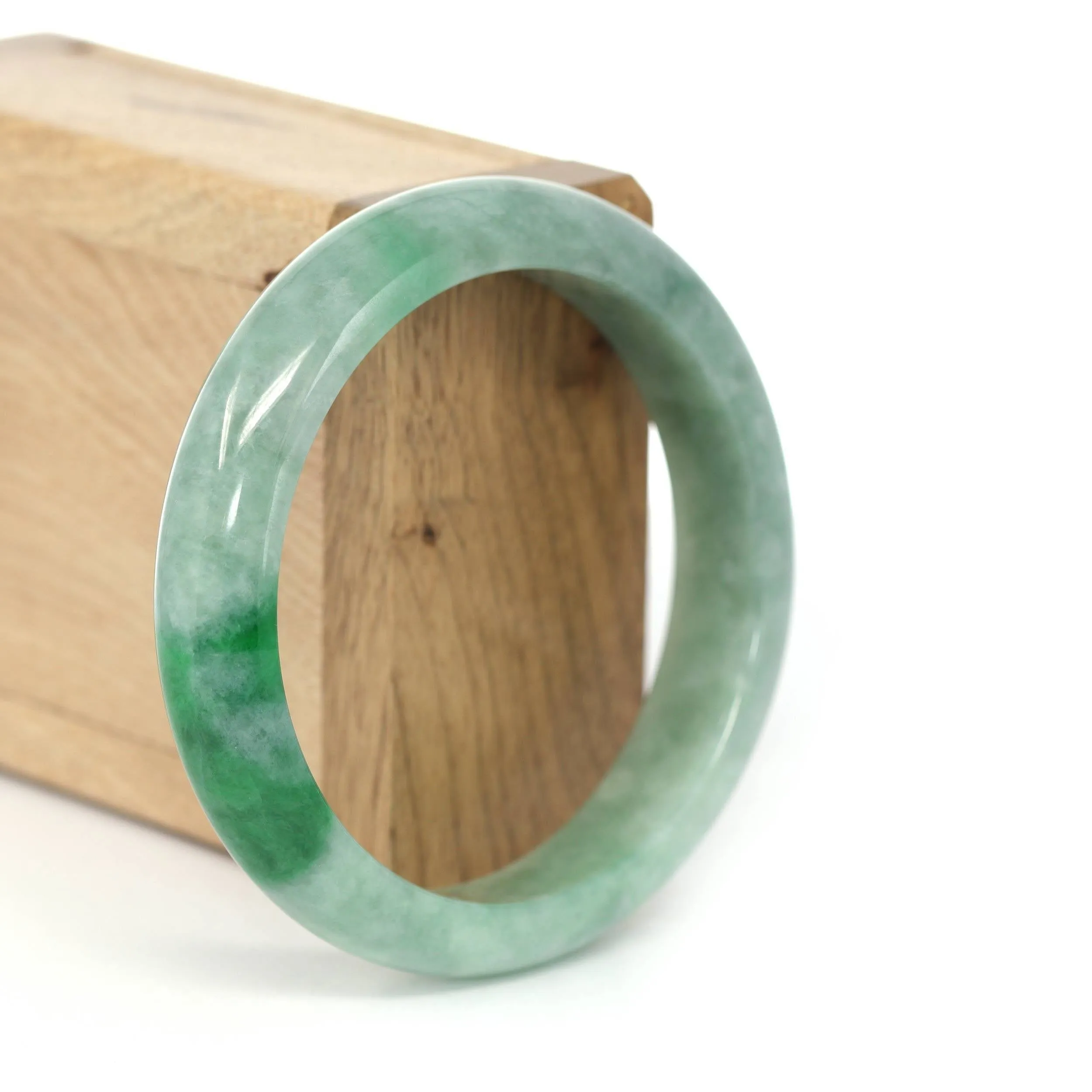 Baikalla "Classic Bangle" Forest Green Natural Burmese Jadeite Jade Bangle ( 58.27mm ) #439