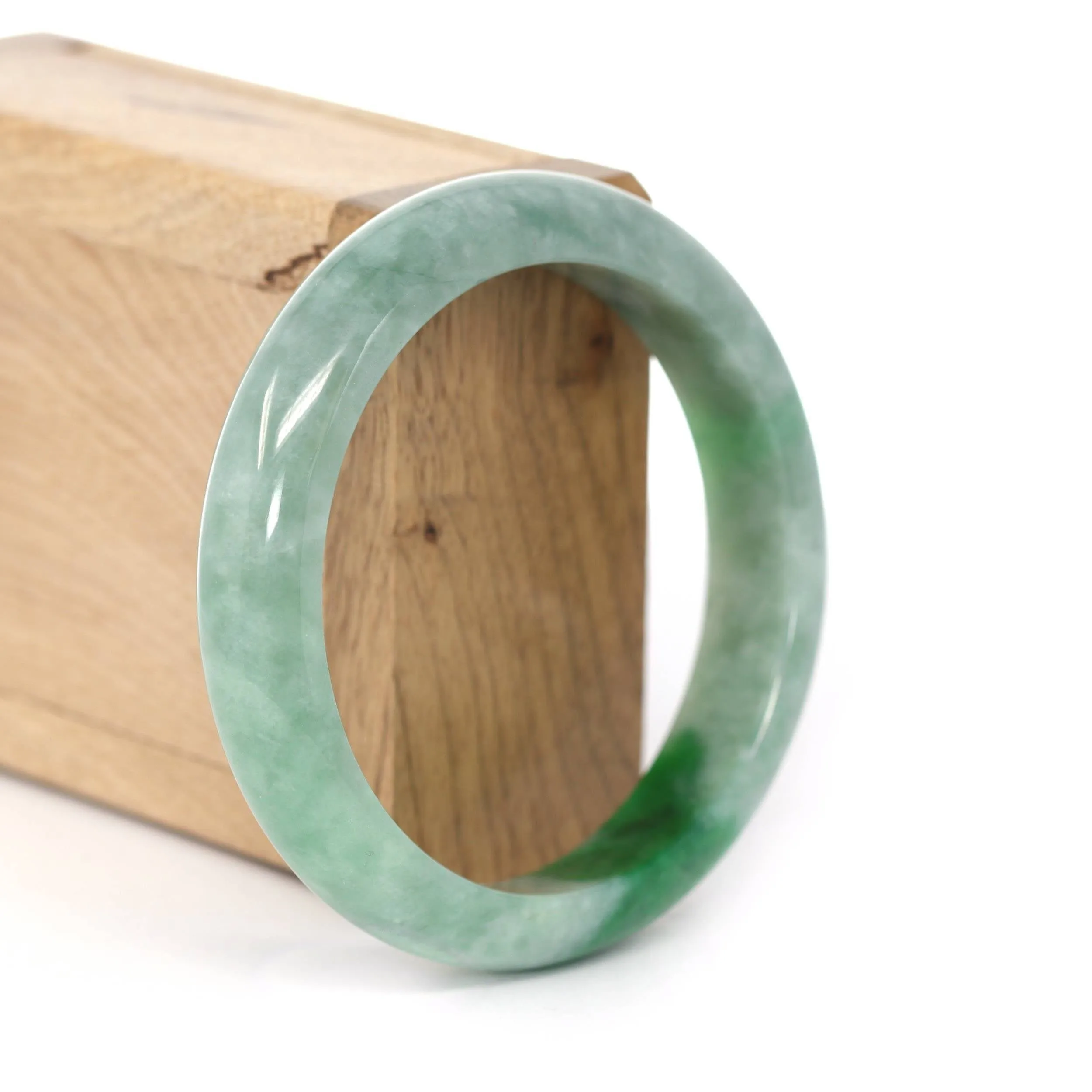 Baikalla "Classic Bangle" Forest Green Natural Burmese Jadeite Jade Bangle ( 58.27mm ) #439