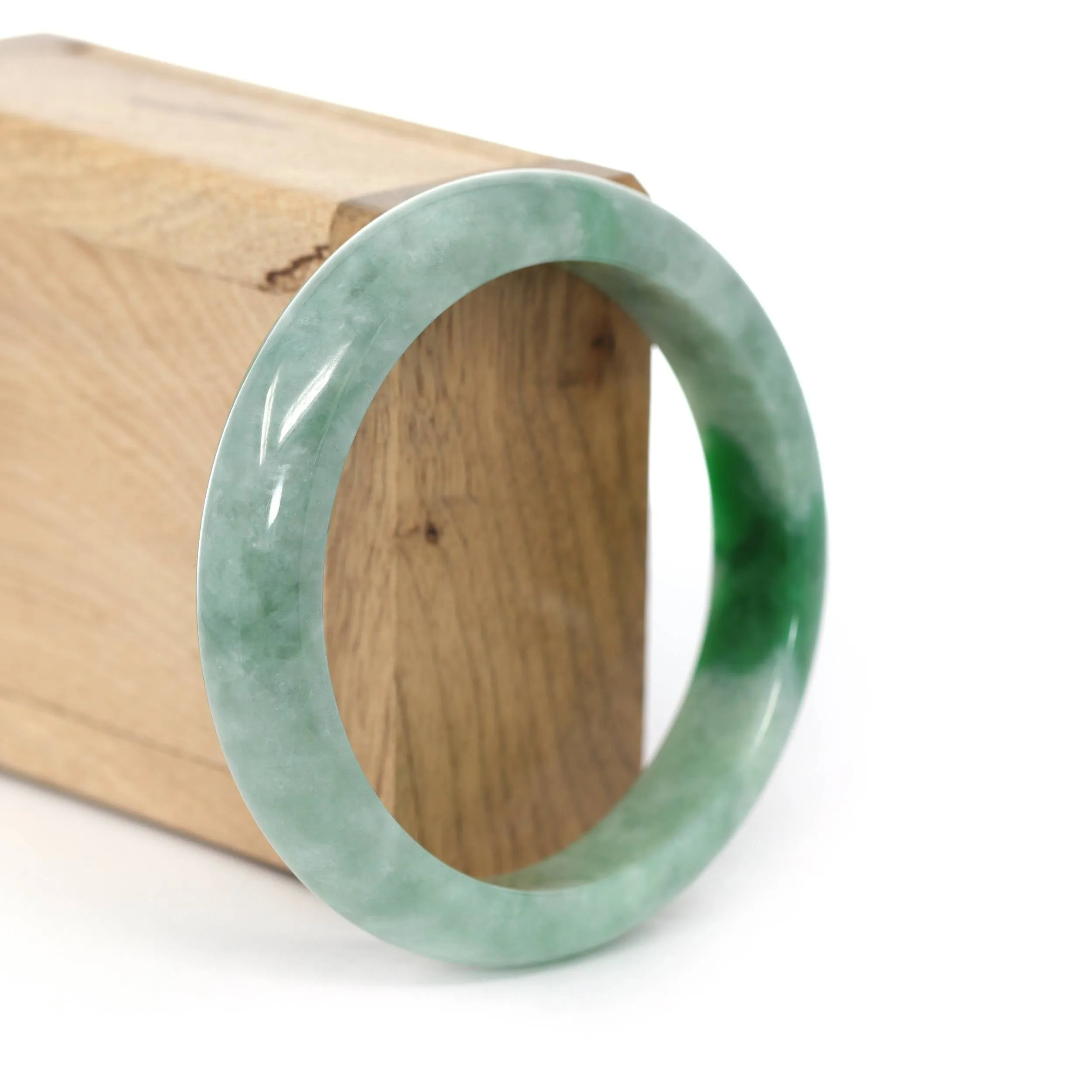 Baikalla "Classic Bangle" Forest Green Natural Burmese Jadeite Jade Bangle ( 58.27mm ) #439