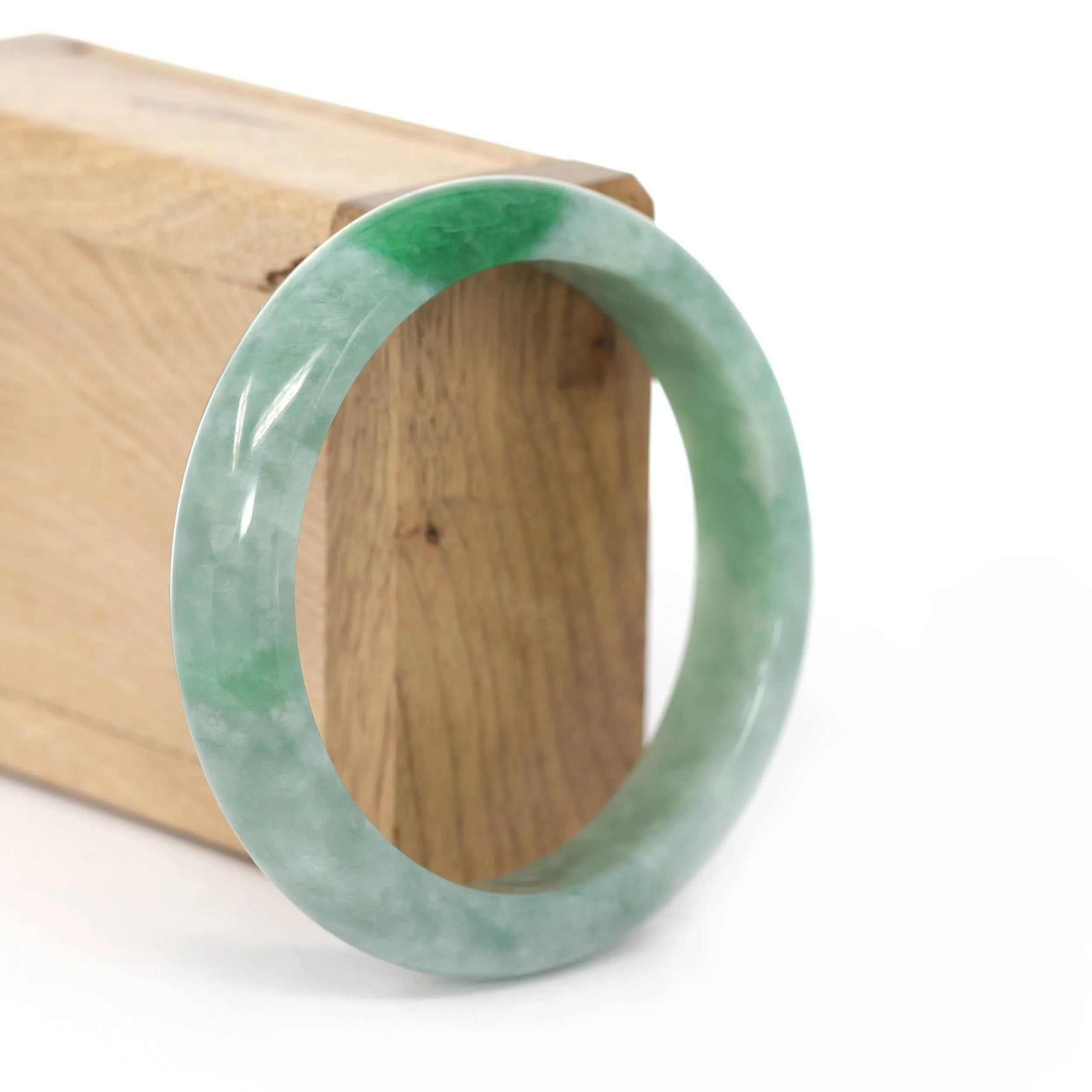 Baikalla "Classic Bangle" Forest Green Natural Burmese Jadeite Jade Bangle ( 58.27mm ) #439