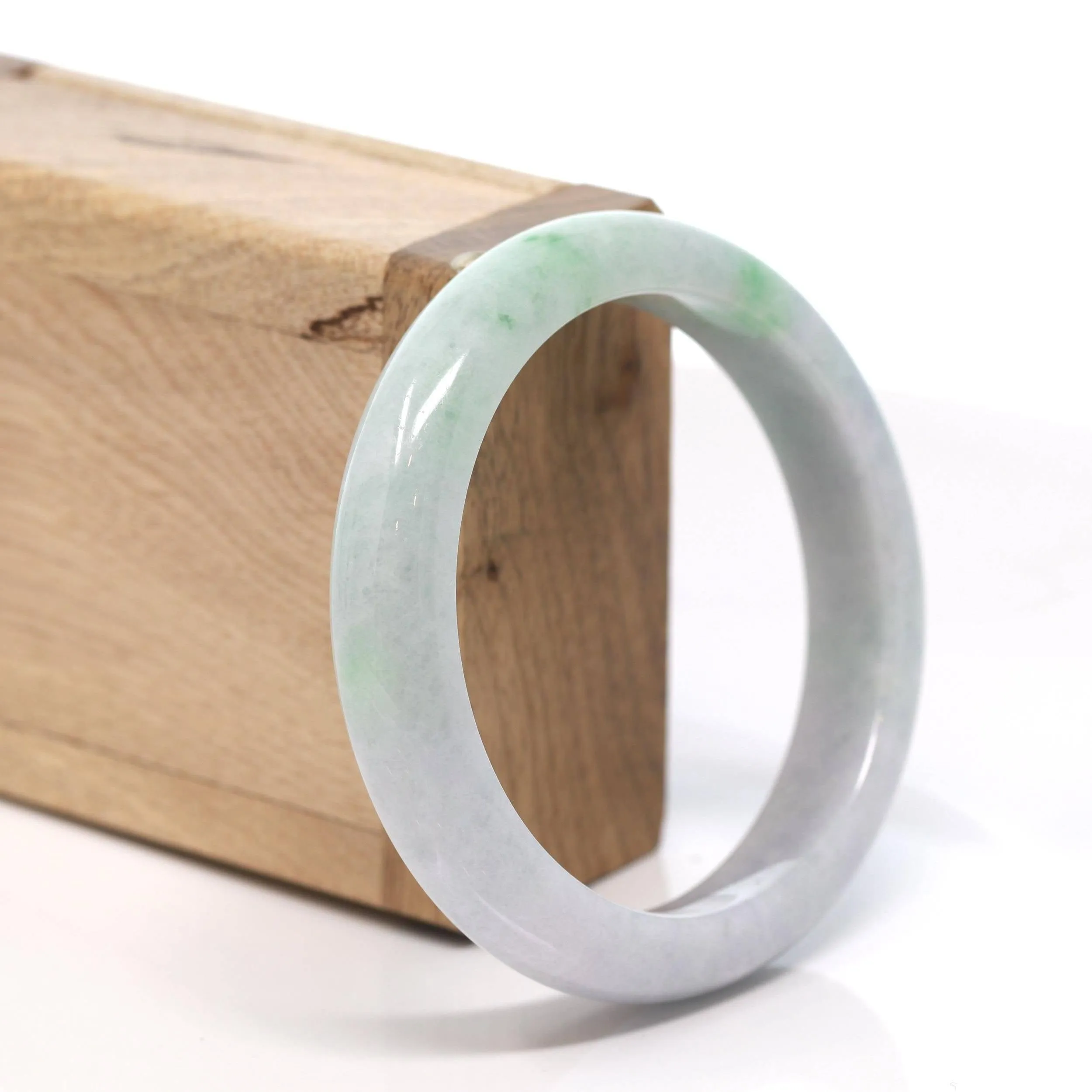 Baikalla™ "Classic Bangle" Genuine Burmese Green Jadeite Jade Bangle Bracelet (58.28 mm) #176