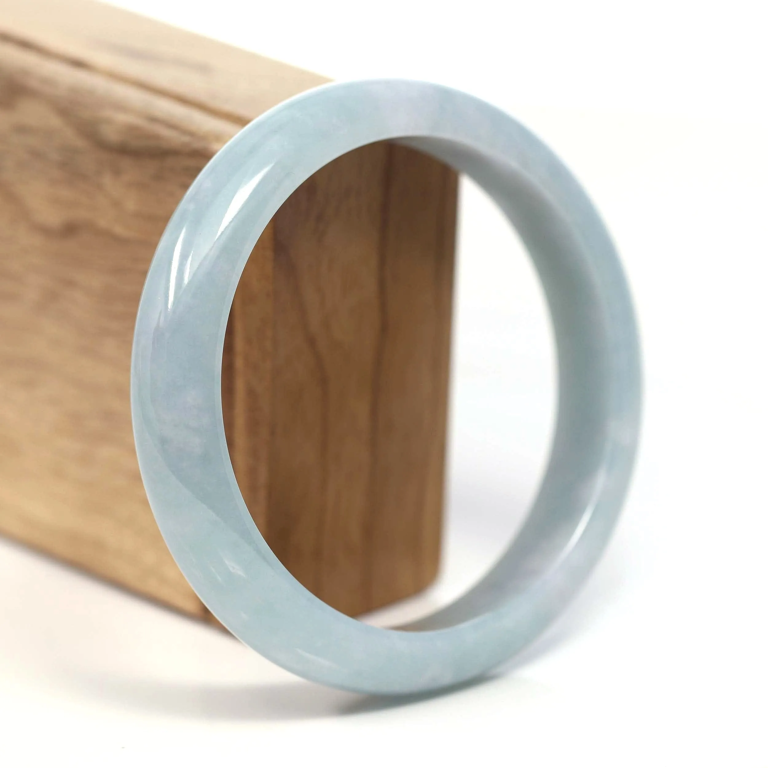 Baikalla™ "Classic Bangle" Genuine Burmese Green Jadeite Jade Bangle Bracelet (62.58mm) #T206