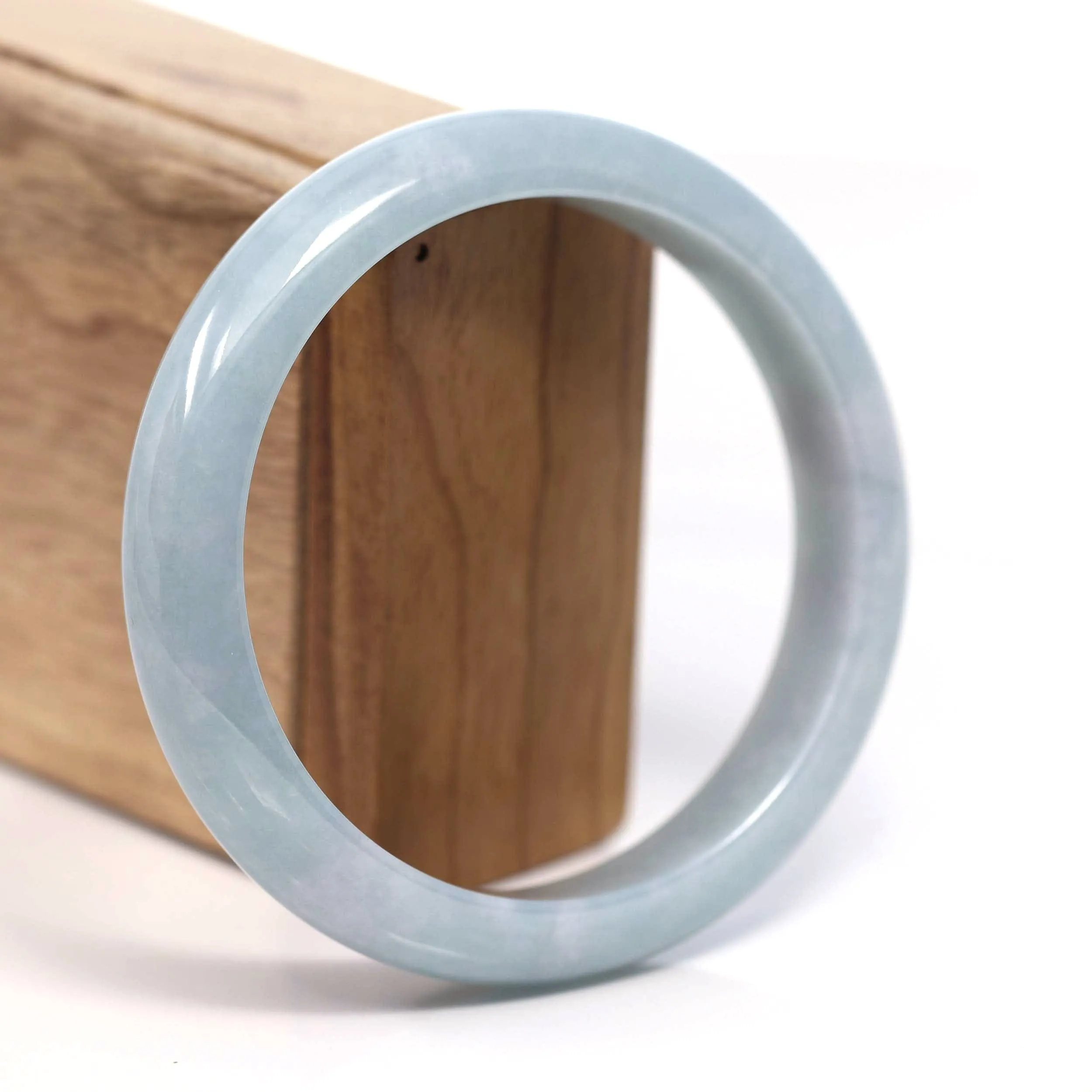 Baikalla™ "Classic Bangle" Genuine Burmese Green Jadeite Jade Bangle Bracelet (62.58mm) #T206