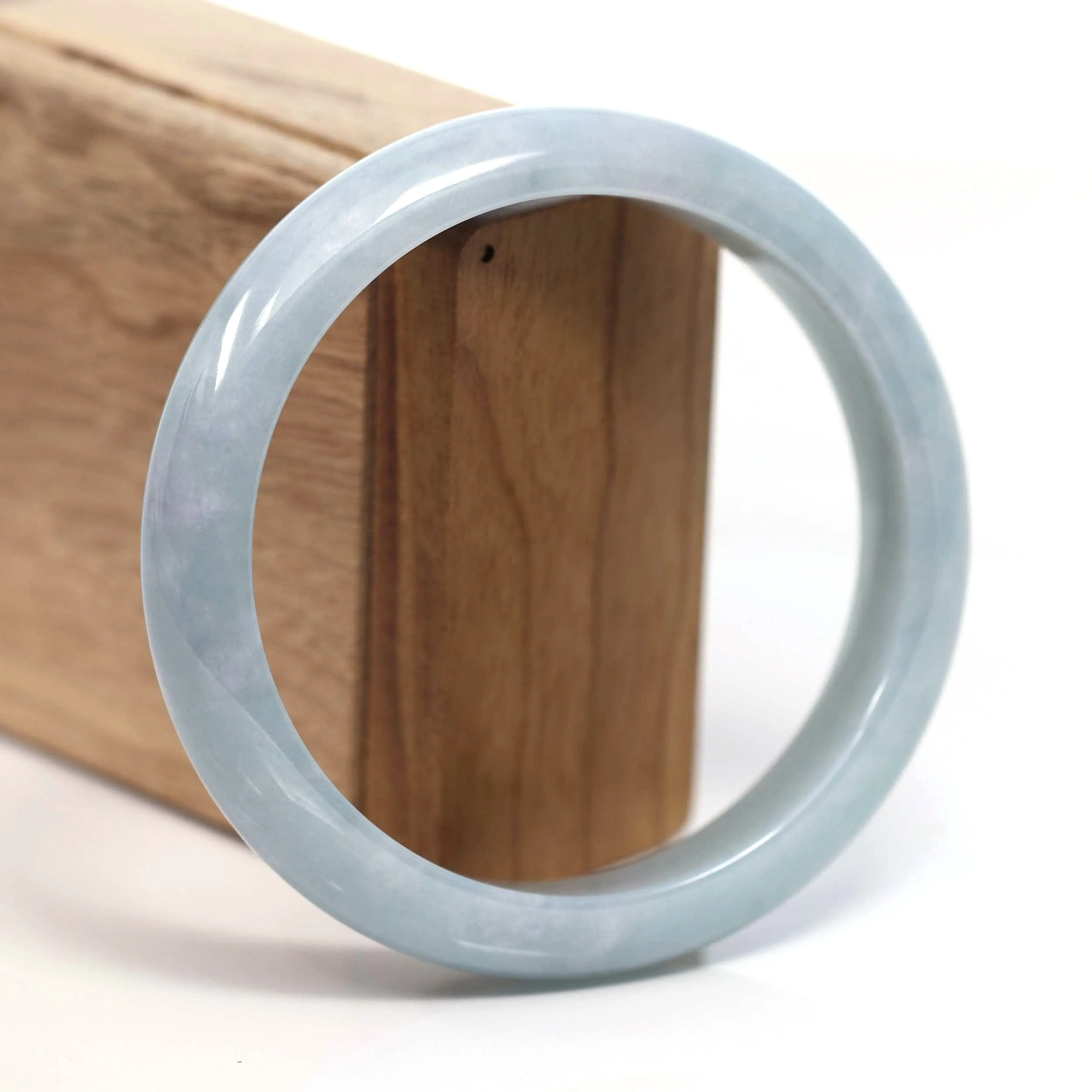 Baikalla™ "Classic Bangle" Genuine Burmese Green Jadeite Jade Bangle Bracelet (62.58mm) #T206