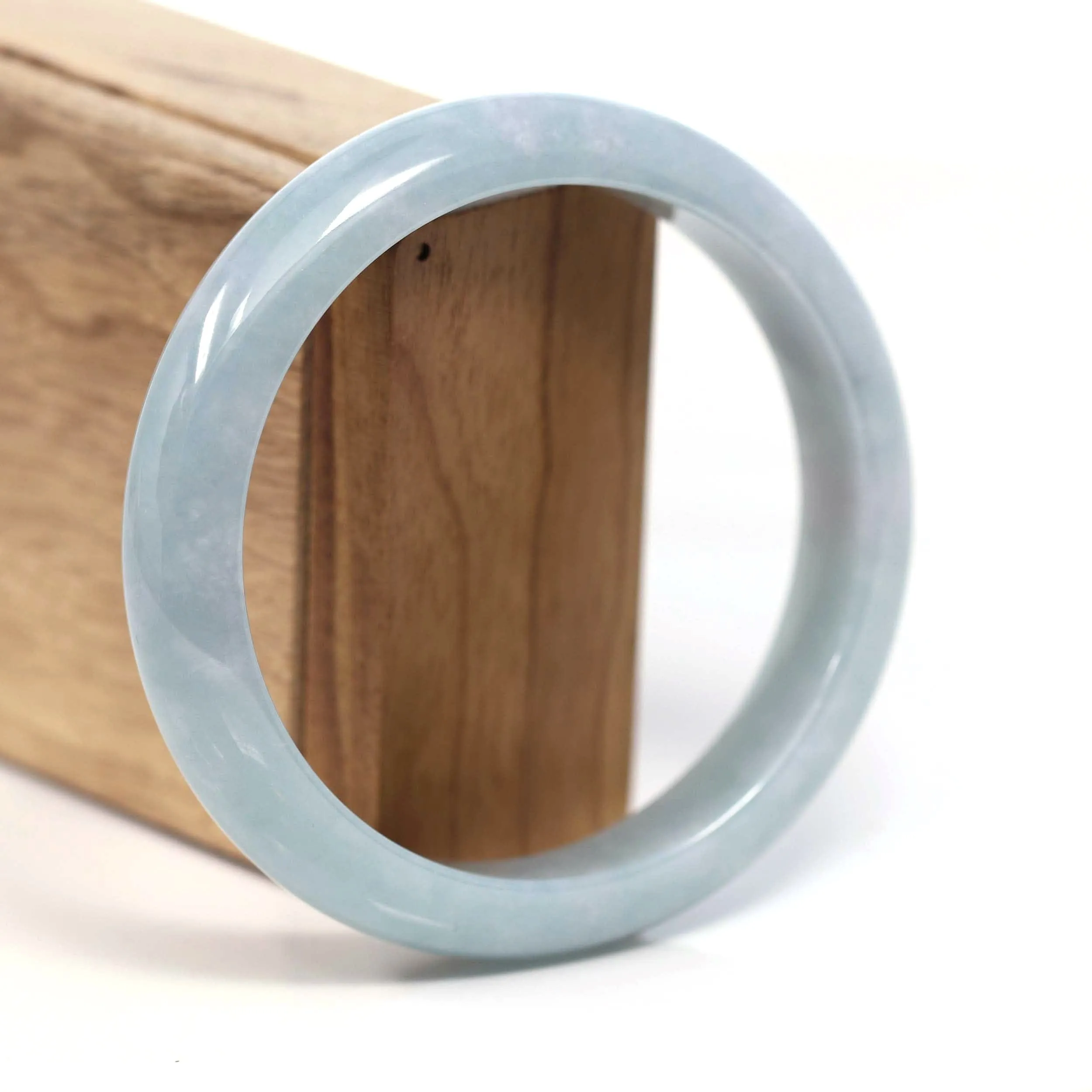 Baikalla™ "Classic Bangle" Genuine Burmese Green Jadeite Jade Bangle Bracelet (62.58mm) #T206
