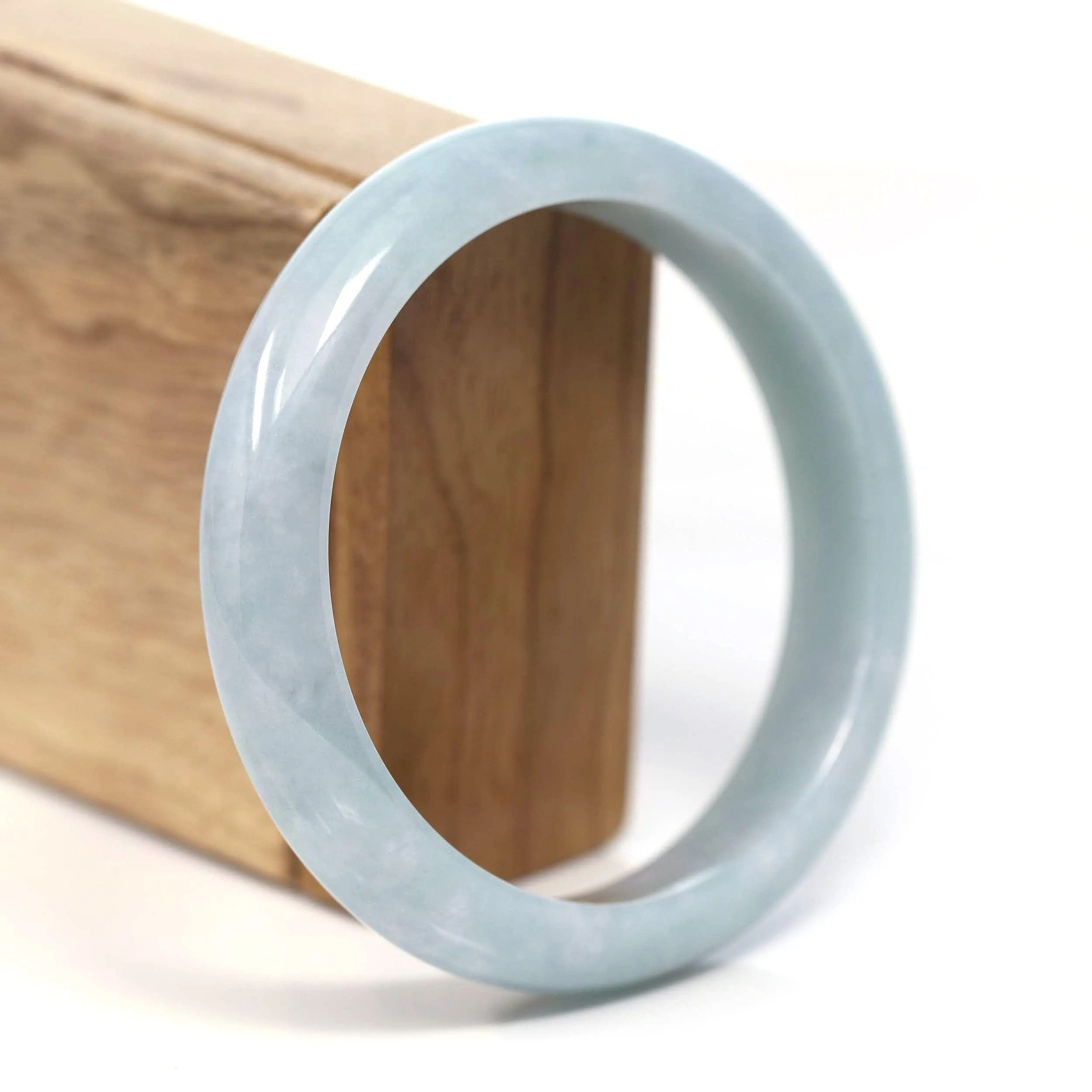 Baikalla™ "Classic Bangle" Genuine Burmese Green Jadeite Jade Bangle Bracelet (62.58mm) #T206