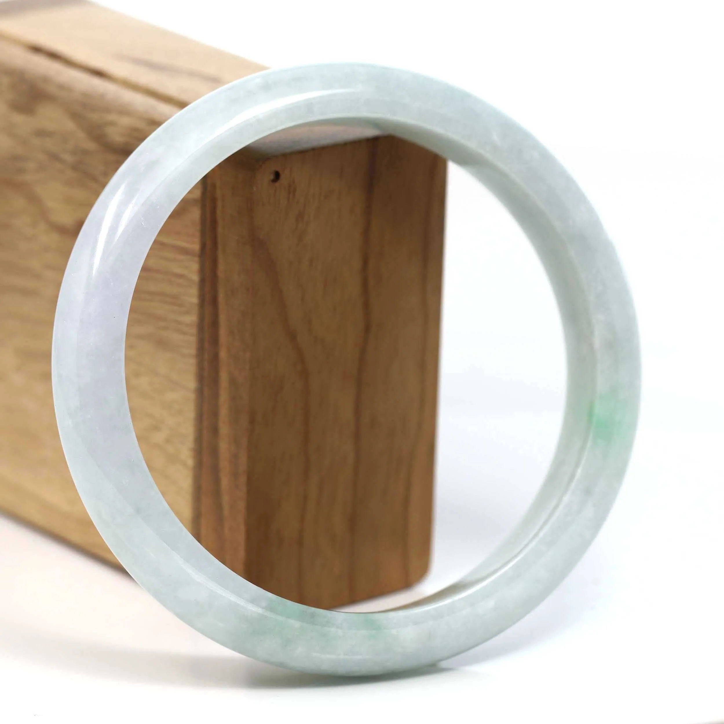 Baikalla™ "Classic Bangle" Genuine Burmese Green Jadeite Jade Bangle Bracelet (62.71mm) #T231