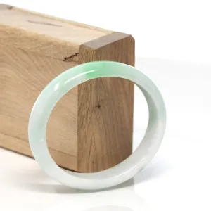 Baikalla™ "Classic Bangle" Genuine Burmese Green Jadeite Jade Oval Bangle Bracelet (58.3 mm) #161