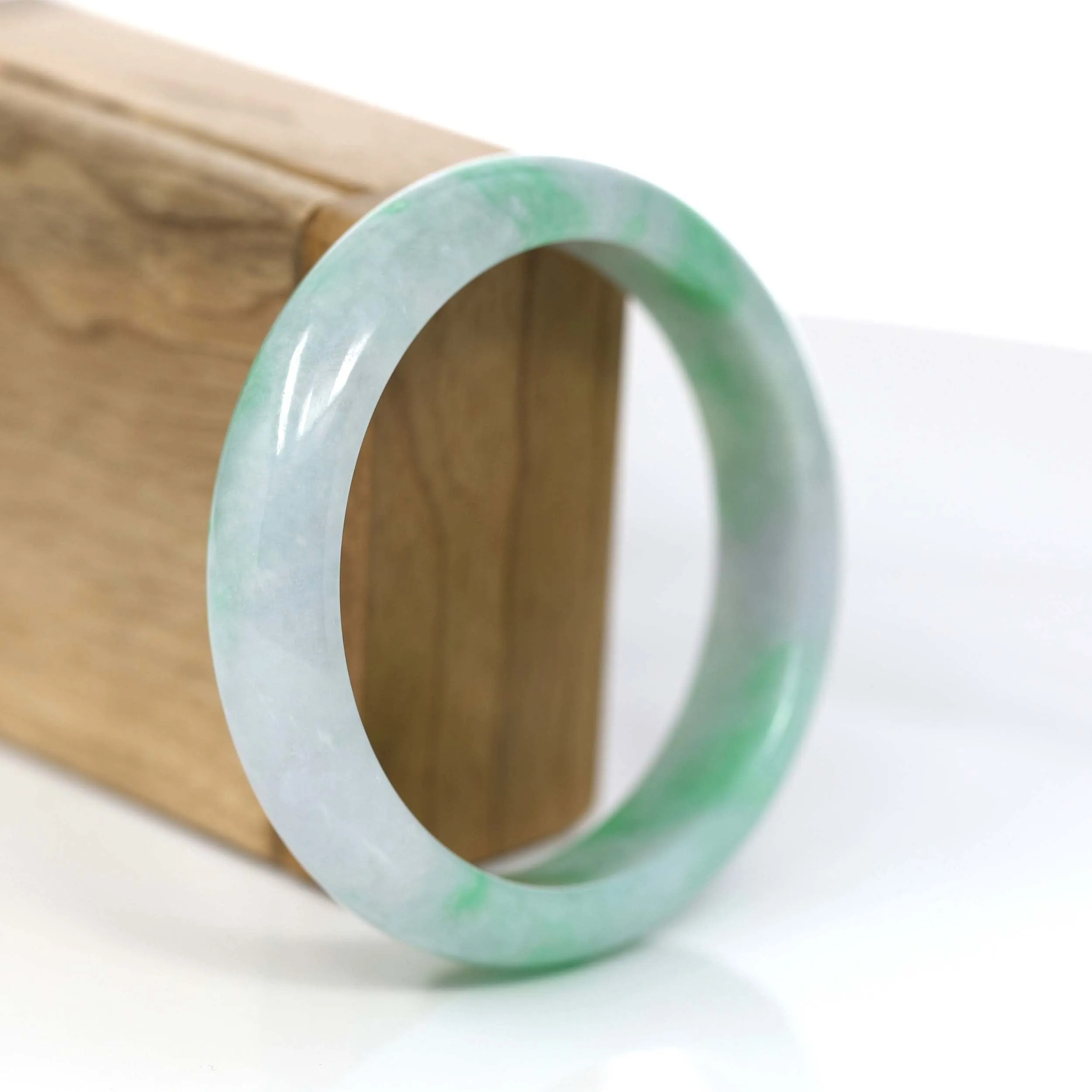 Baikalla™ "Classic Bangle" Genuine Jadeite Jade Green Bangle Bracelet (59.39mm)#875