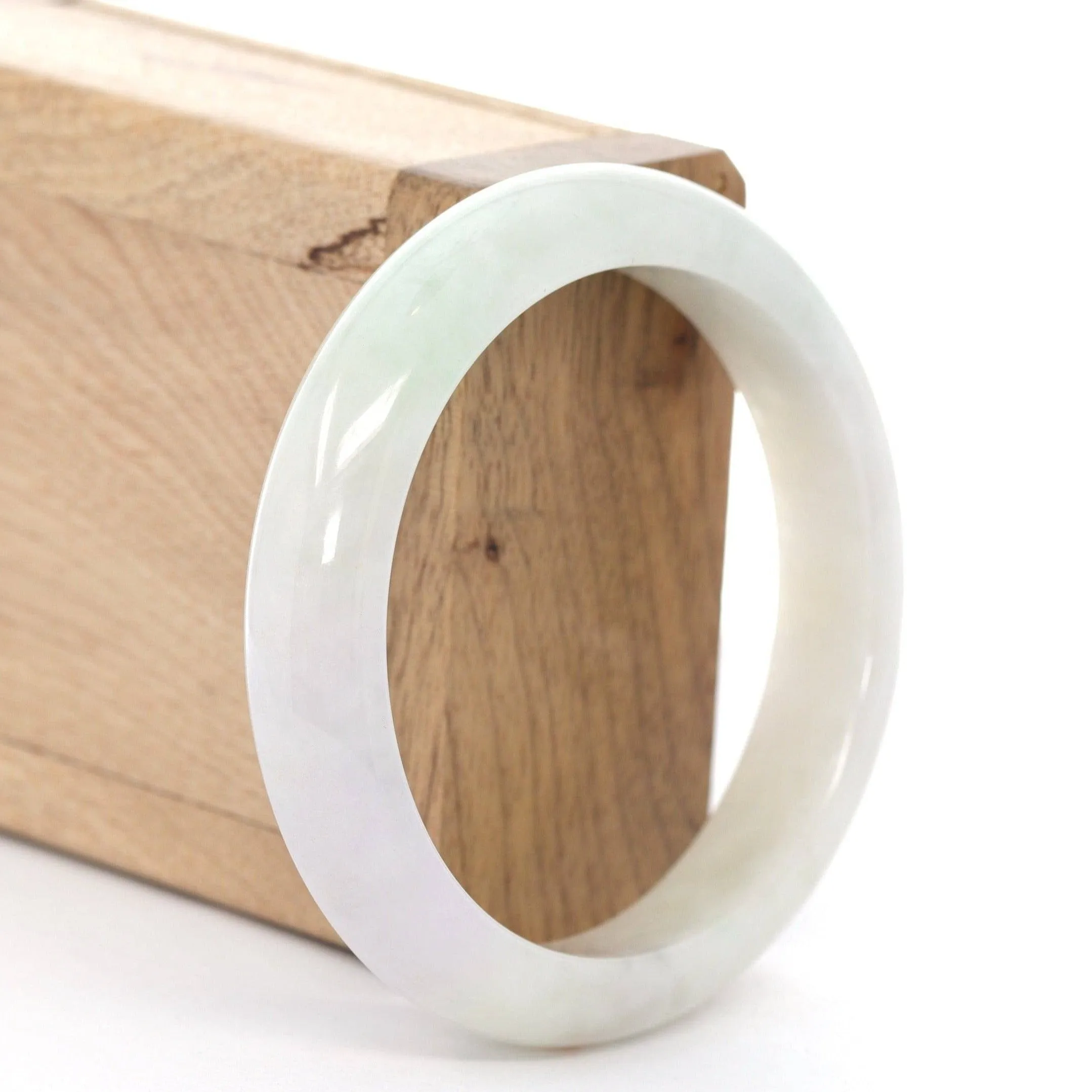 Baikalla "Classic Bangle" Whitish Lavender Natural Jadeite Jade Bangle ( 56.28 mm )#264