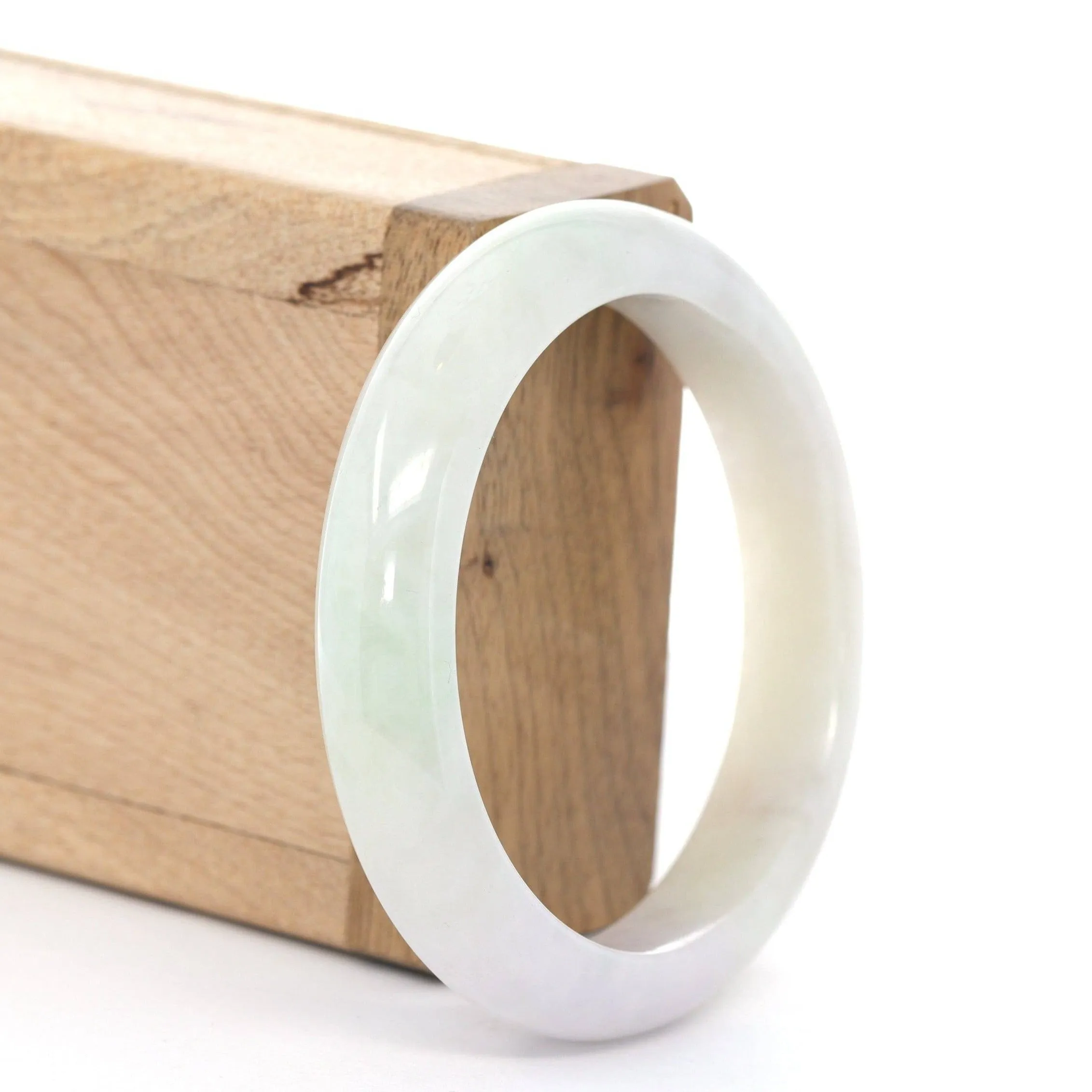 Baikalla "Classic Bangle" Whitish Lavender Natural Jadeite Jade Bangle ( 56.28 mm )#264