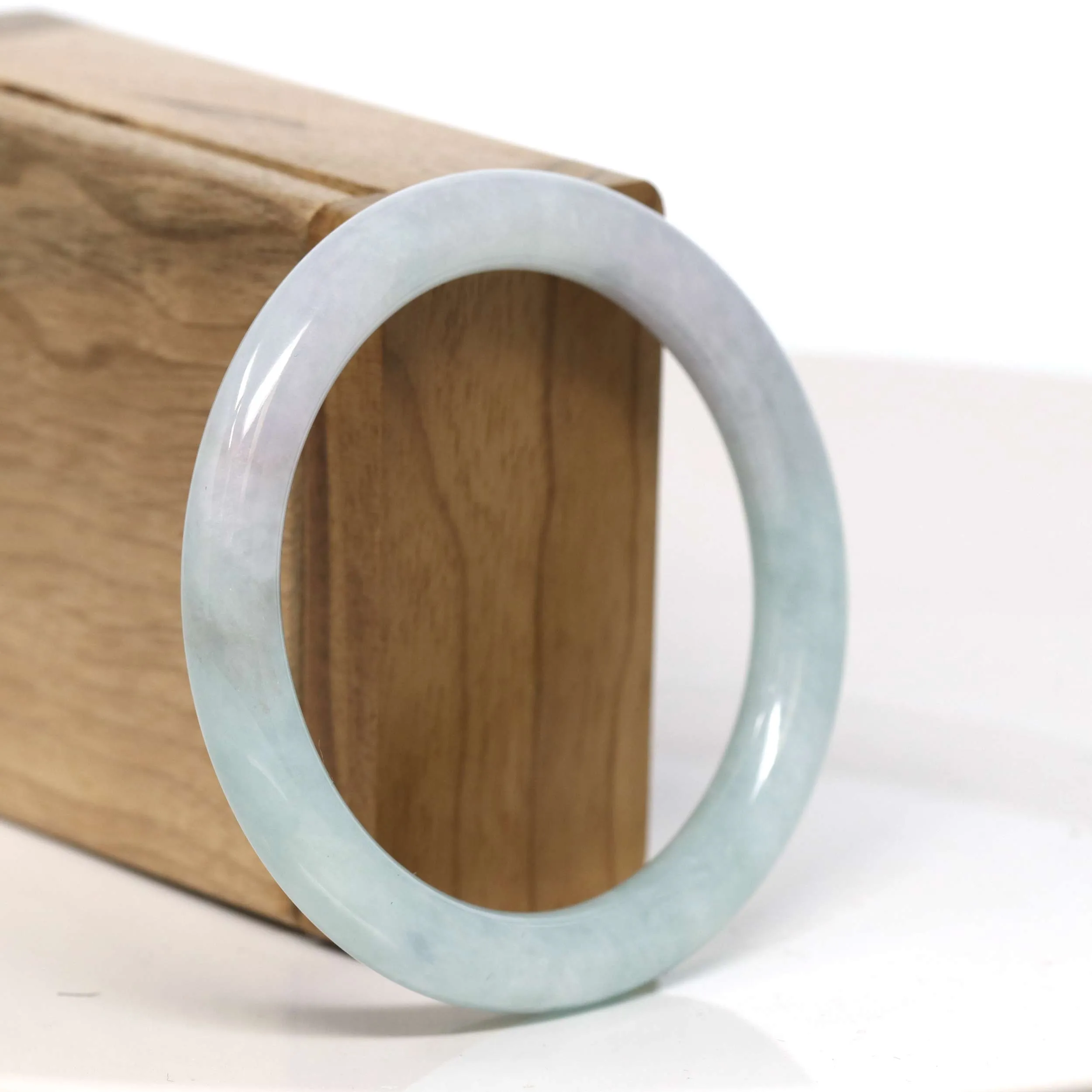 Baikalla "Full Round" Light Green Petite Jadeite Jade Bangle Bracelet (56.19 mm) #T053