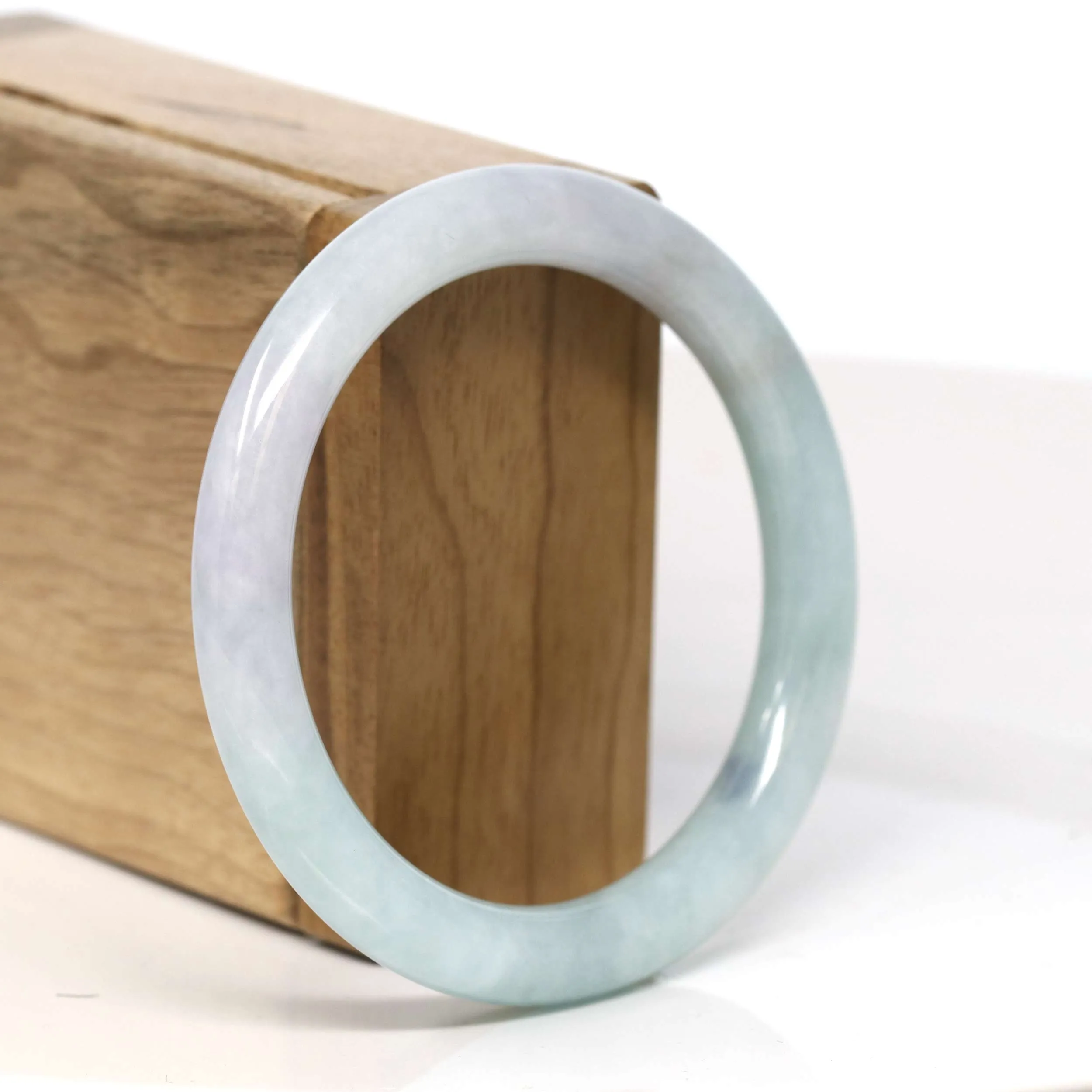 Baikalla "Full Round" Light Green Petite Jadeite Jade Bangle Bracelet (56.19 mm) #T053