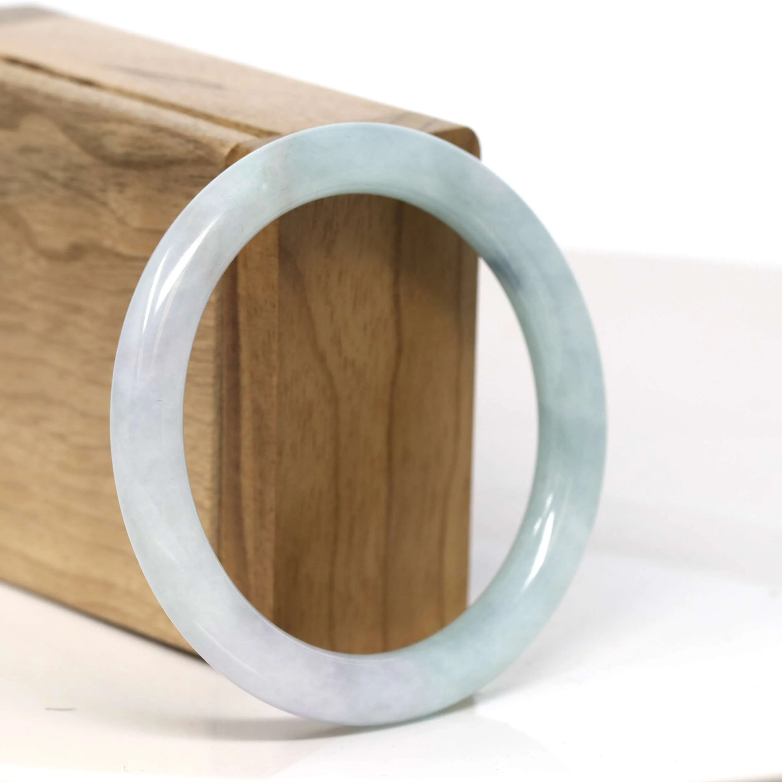 Baikalla "Full Round" Light Green Petite Jadeite Jade Bangle Bracelet (56.19 mm) #T053