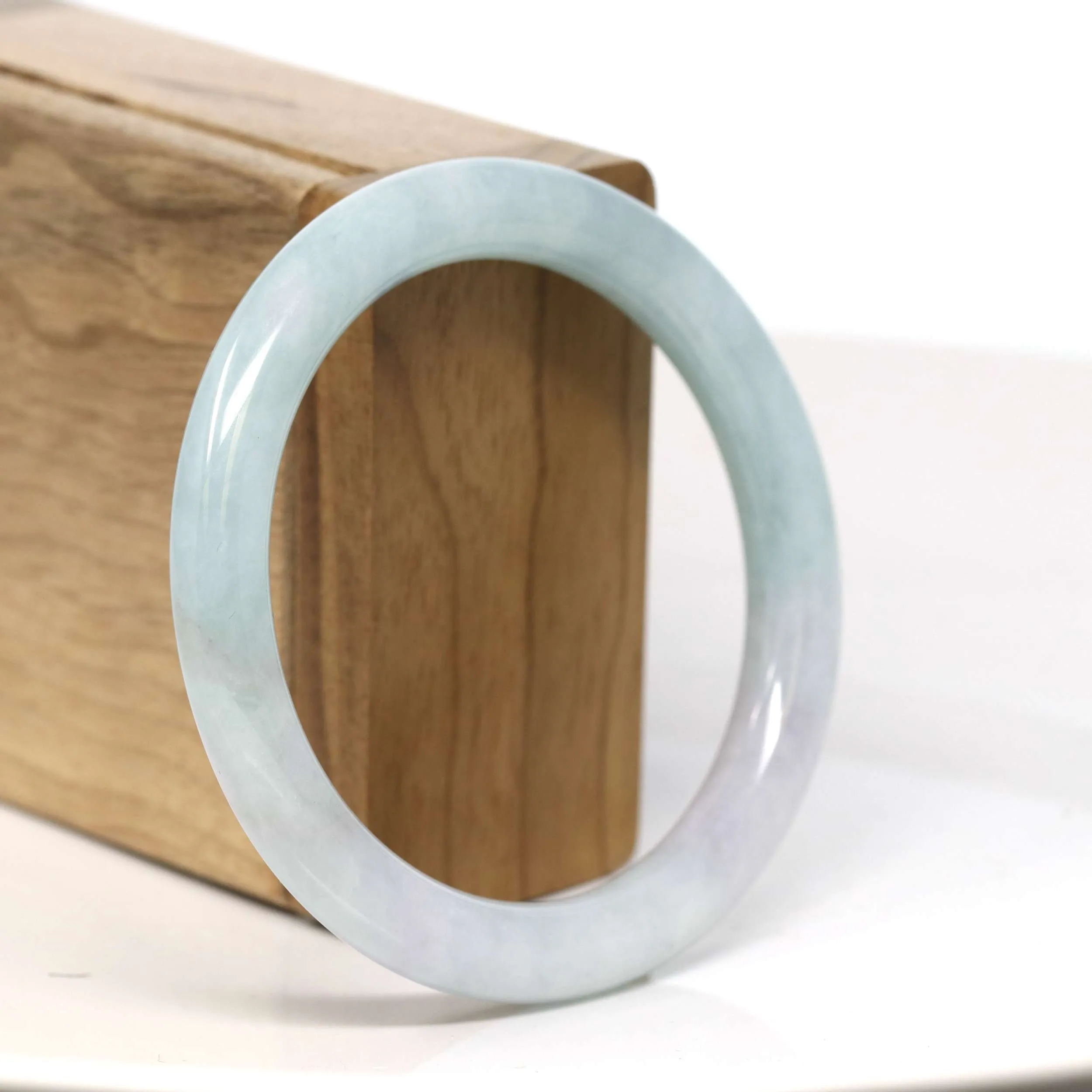 Baikalla "Full Round" Light Green Petite Jadeite Jade Bangle Bracelet (56.19 mm) #T053