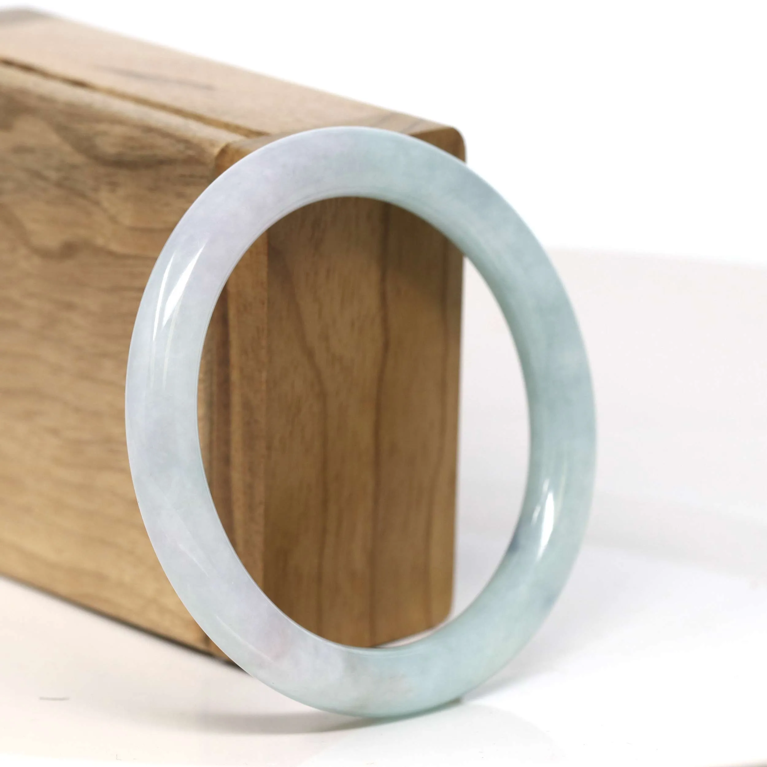 Baikalla "Full Round" Light Green Petite Jadeite Jade Bangle Bracelet (56.19 mm) #T053