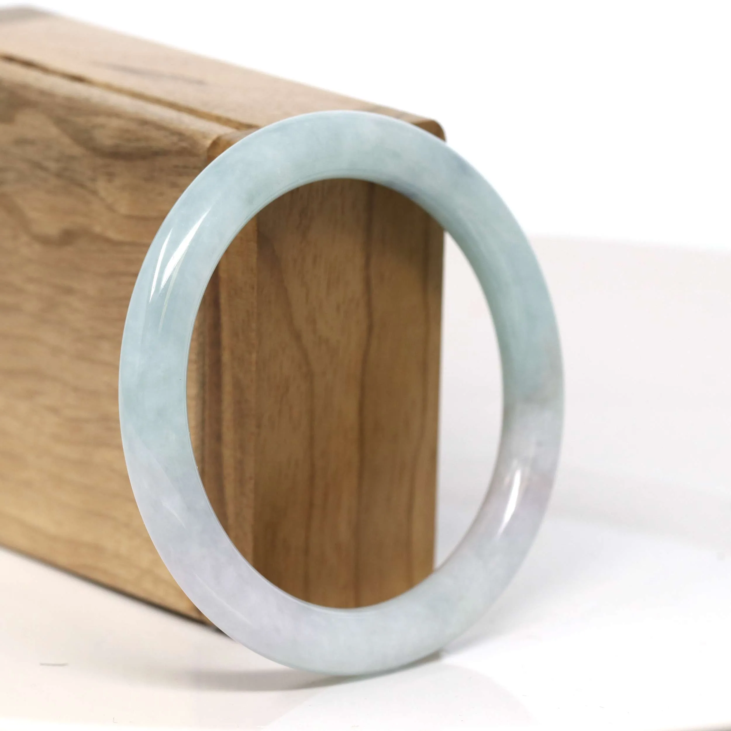 Baikalla "Full Round" Light Green Petite Jadeite Jade Bangle Bracelet (56.19 mm) #T053