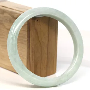 Baikalla "Half Round" Light Green Lavender Jadeite Jade Bangle Bracelet (66.4 mm) #T426