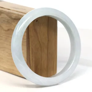 Baikalla "Half Round" Light Lavender Jadeite Jade Bangle Bracelet (62.5mm) #T472