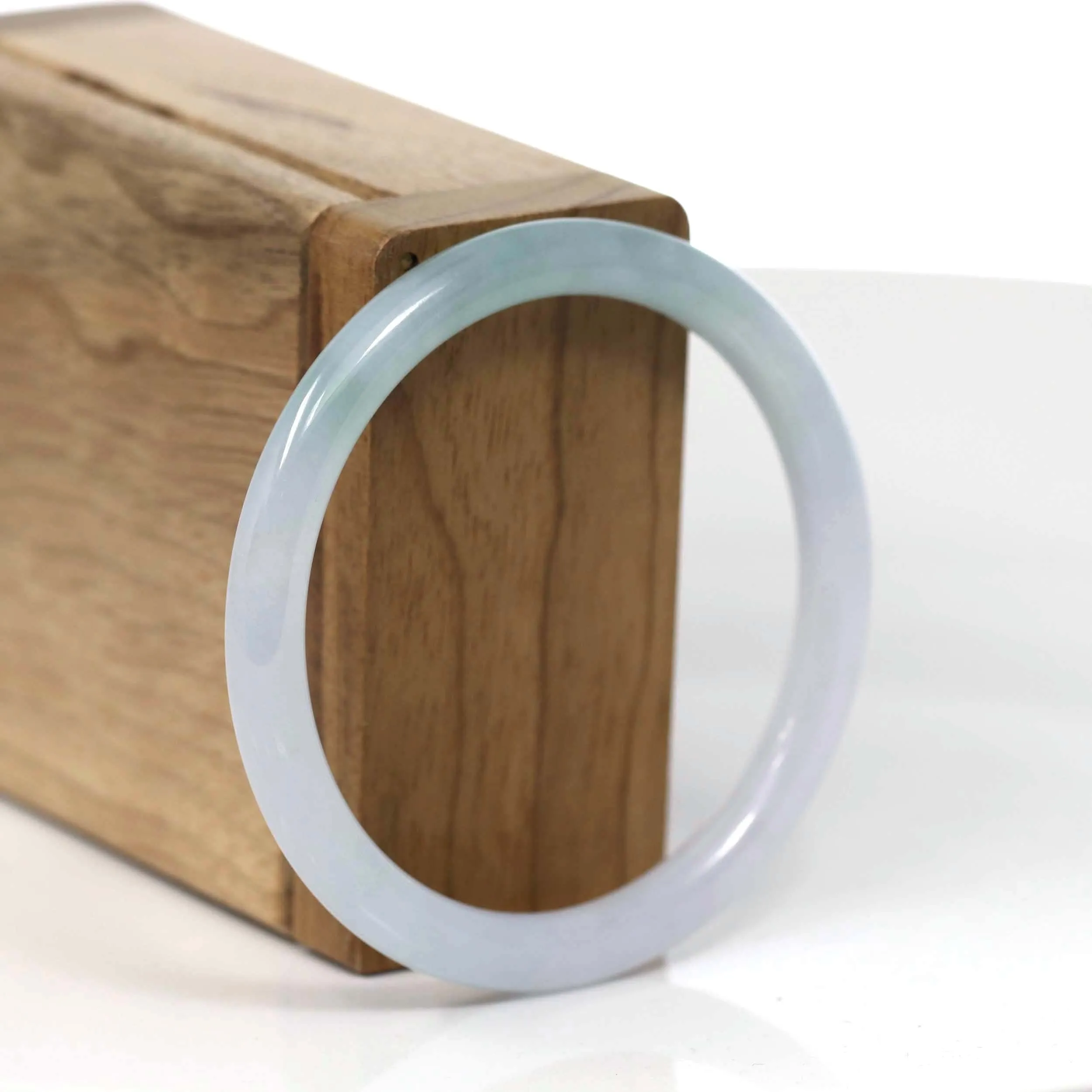 Baikalla "Petite" Natural Burmese Blue-green Jadeite Jade Bangle Bracelet (54.26mm)#T135