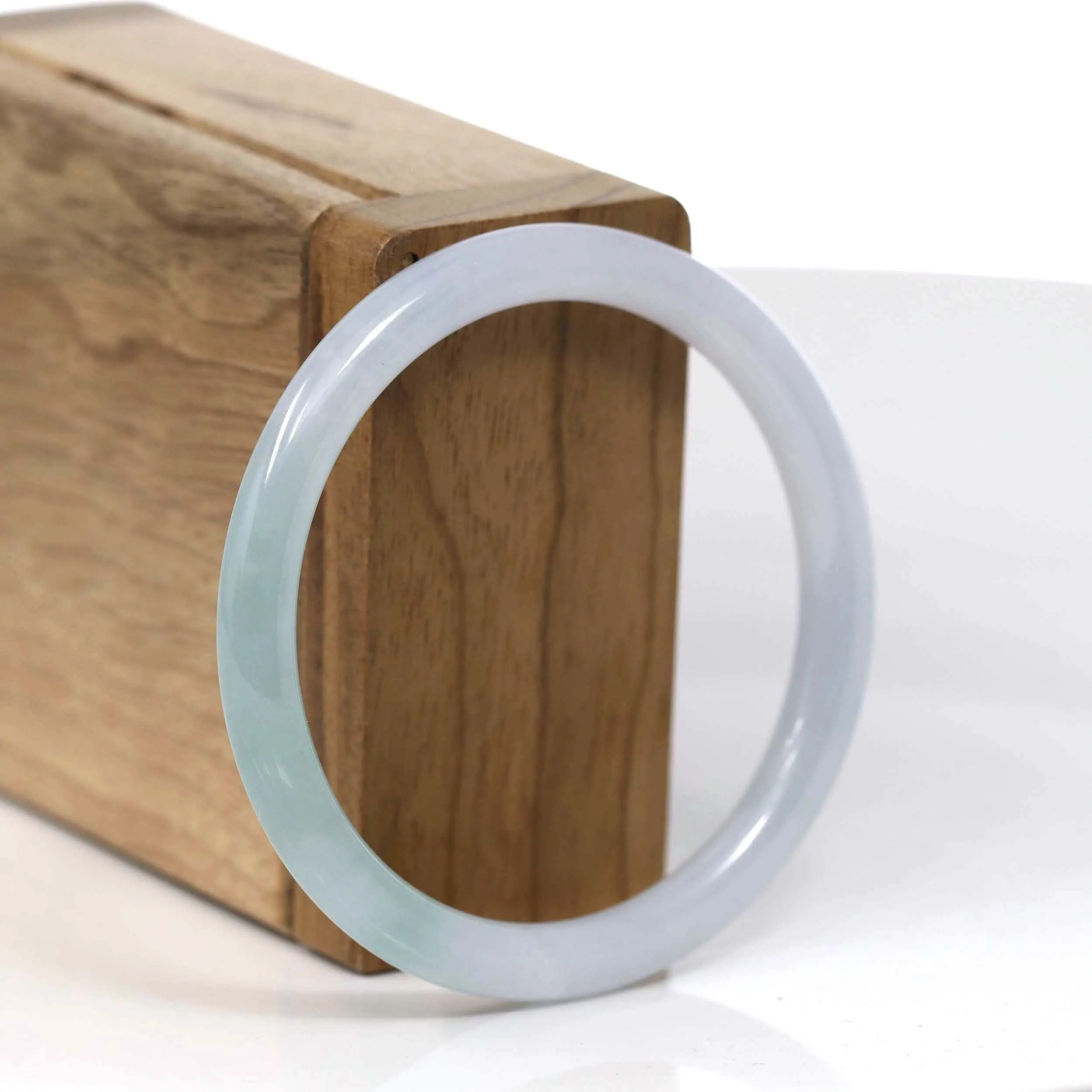 Baikalla "Petite" Natural Burmese Blue-green Jadeite Jade Bangle Bracelet (54.26mm)#T135