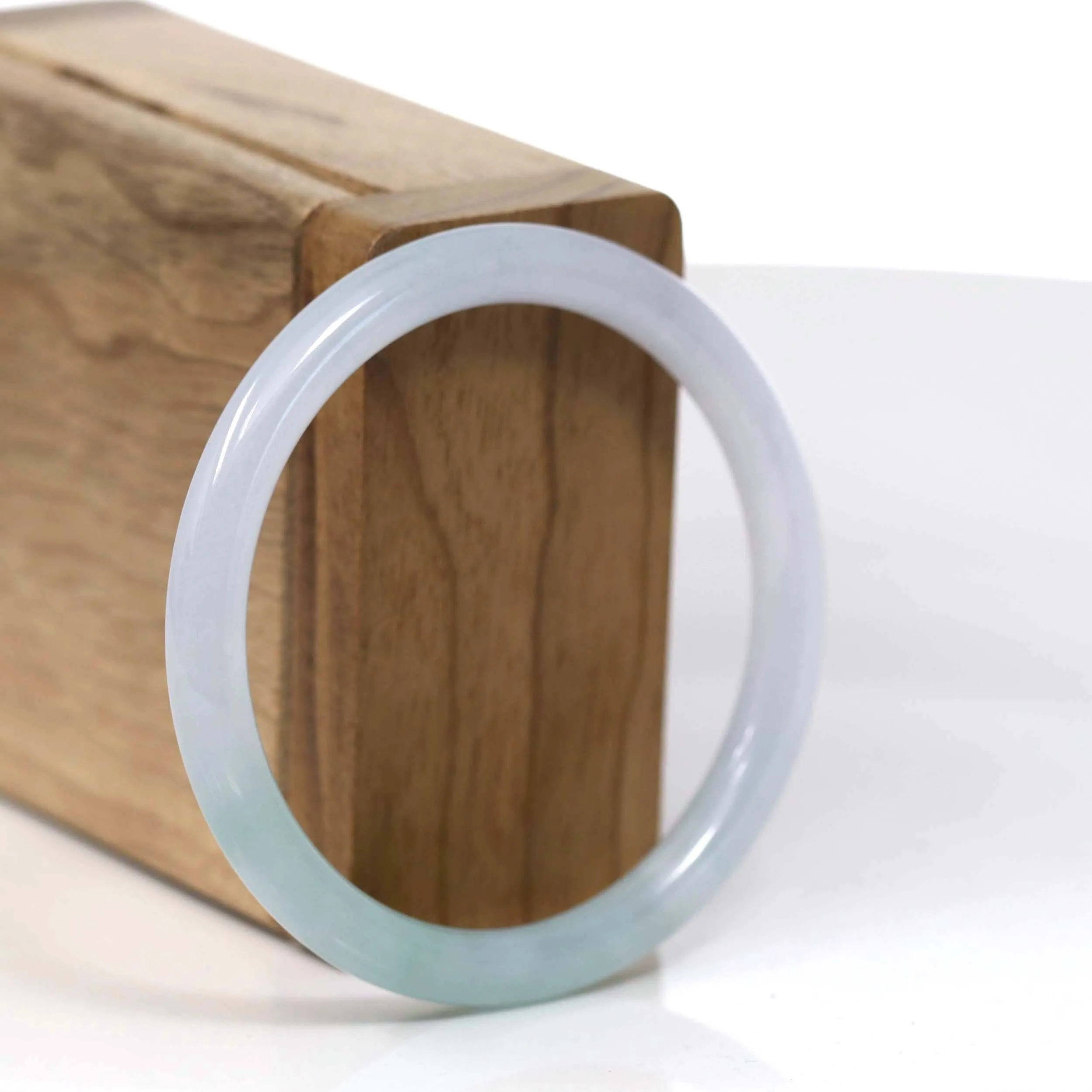 Baikalla "Petite" Natural Burmese Blue-green Jadeite Jade Bangle Bracelet (54.26mm)#T135