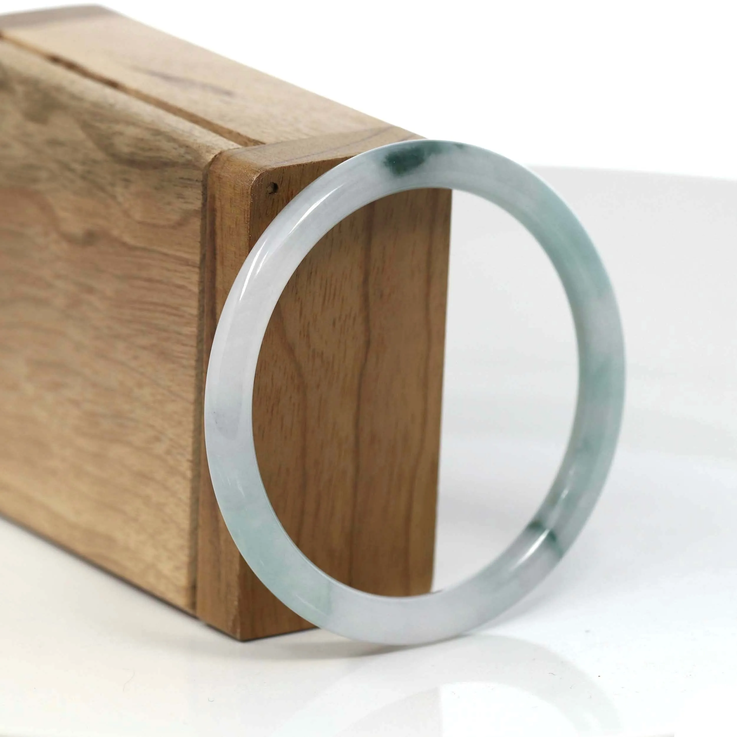 Baikalla "Petite" Natural Burmese Blue-green Jadeite Jade Bangle Bracelet (56.04 mm) #T111