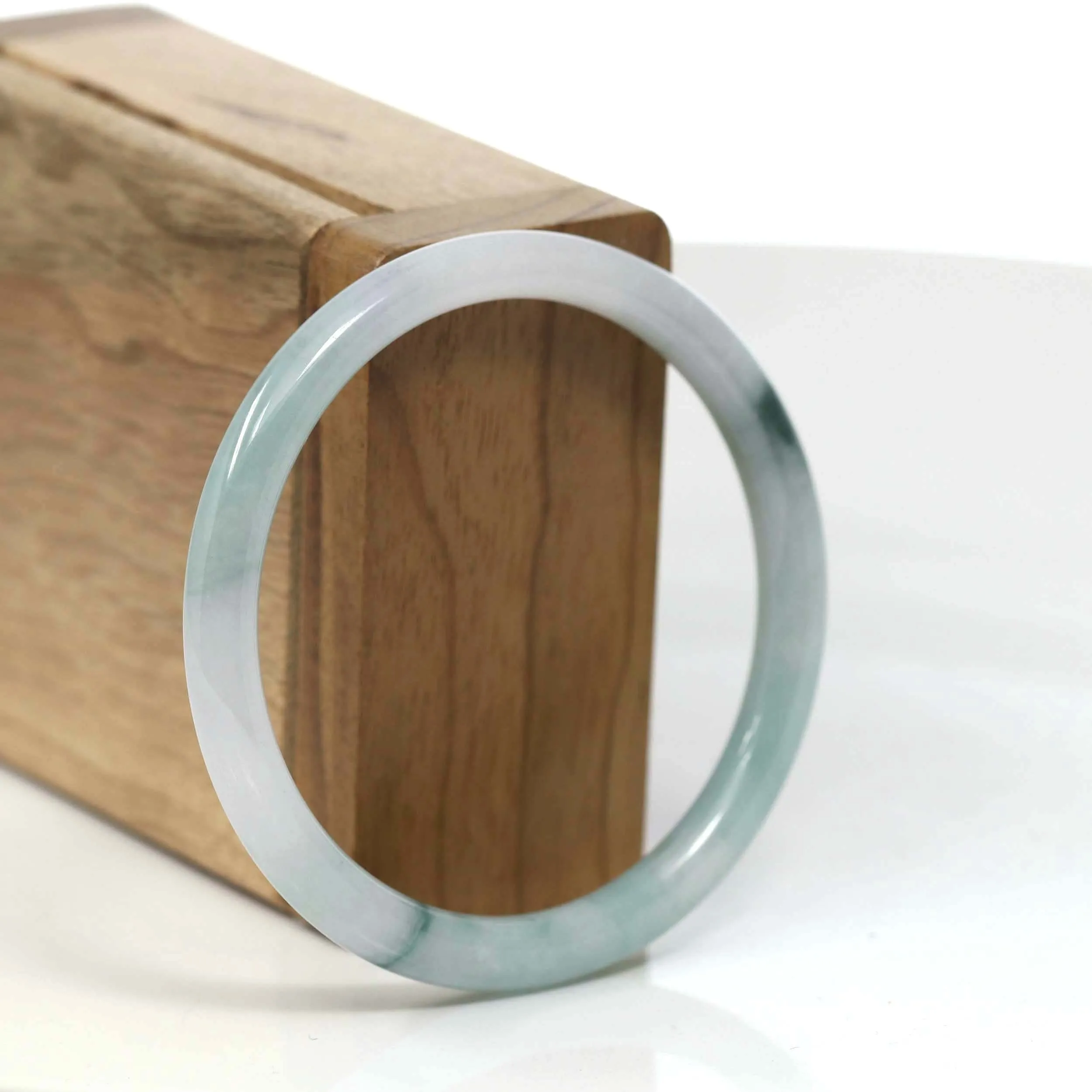 Baikalla "Petite" Natural Burmese Blue-green Jadeite Jade Bangle Bracelet (56.04 mm) #T111