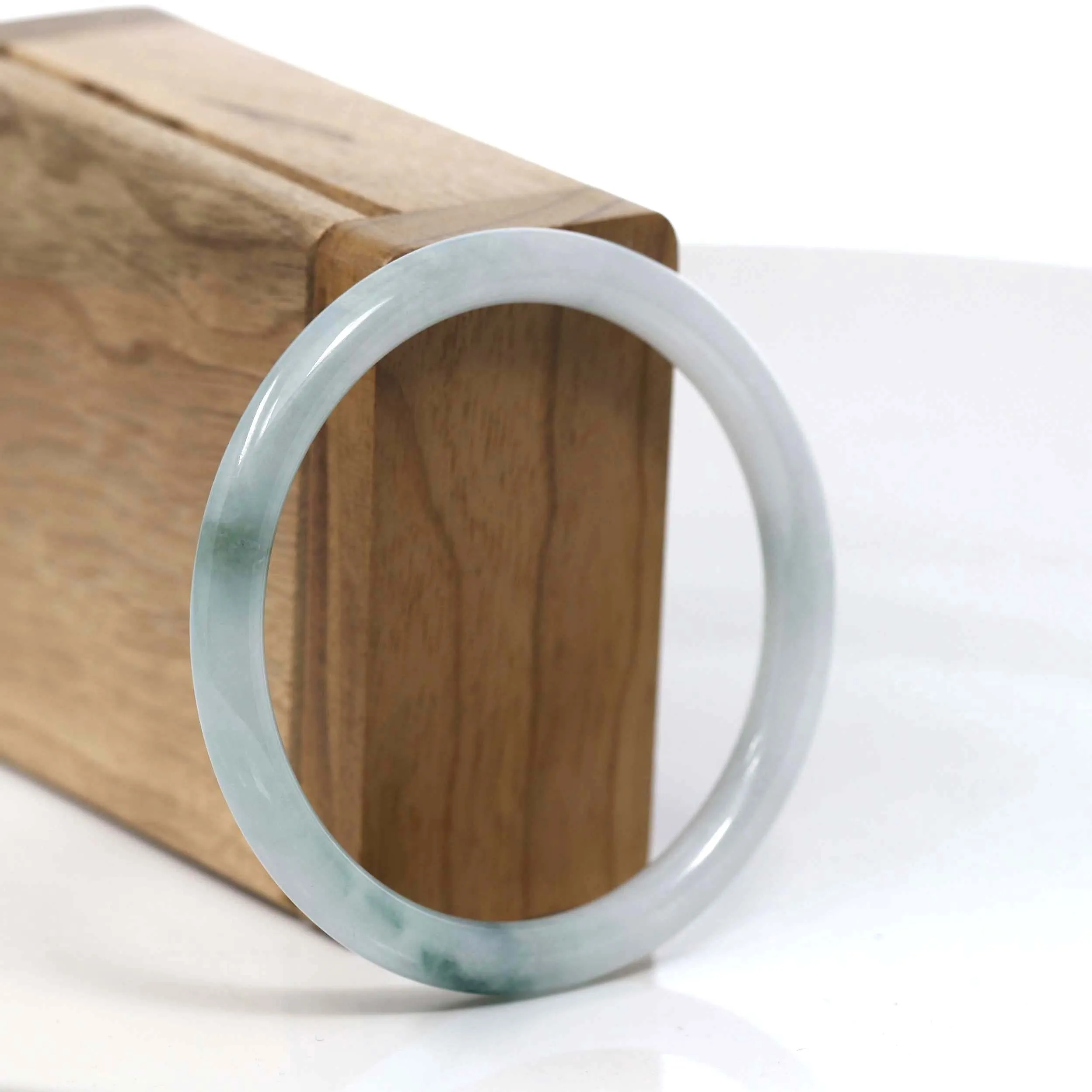 Baikalla "Petite" Natural Burmese Blue-green Jadeite Jade Bangle Bracelet (56.19 mm) #T114