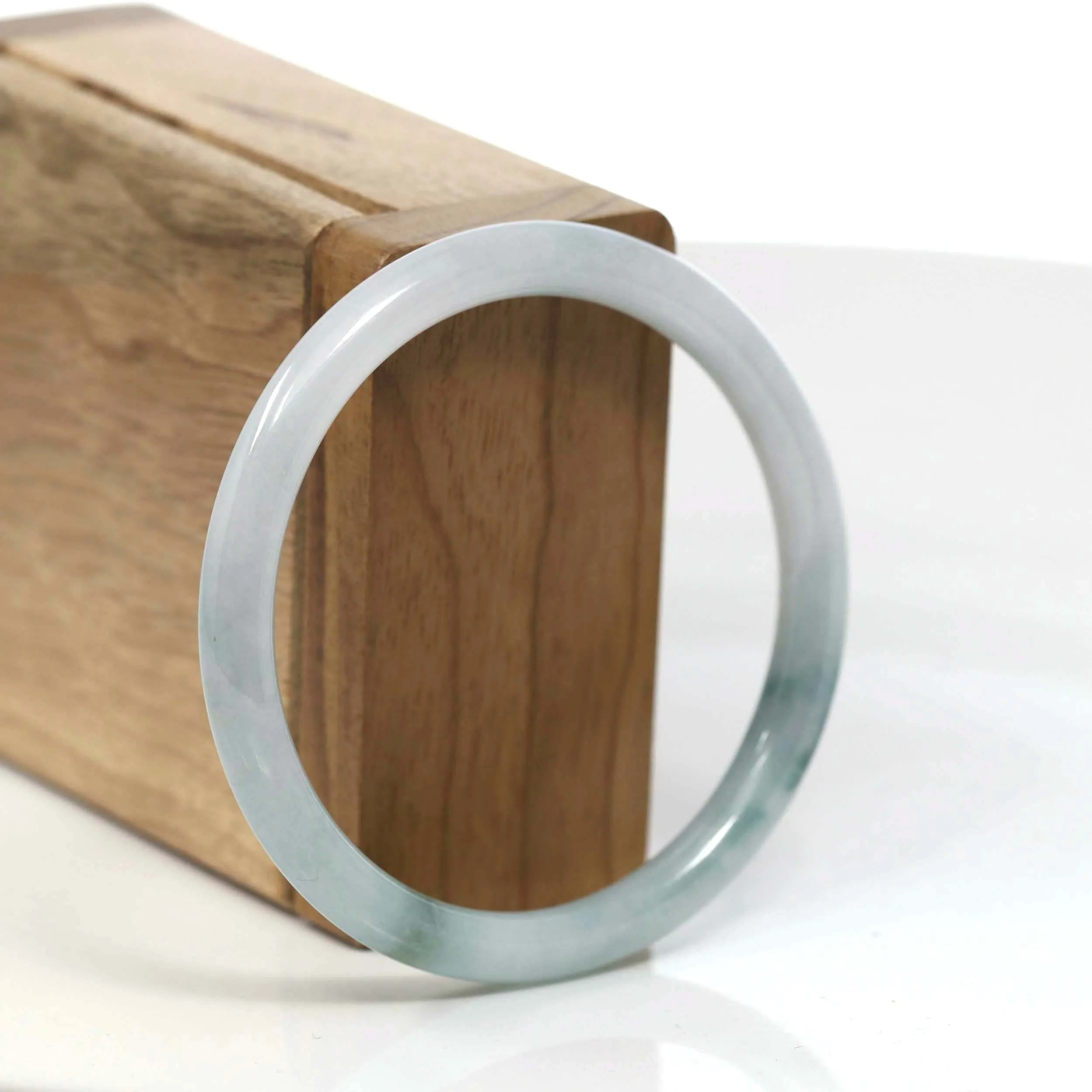 Baikalla "Petite" Natural Burmese Blue-green Jadeite Jade Bangle Bracelet (56.19 mm) #T114