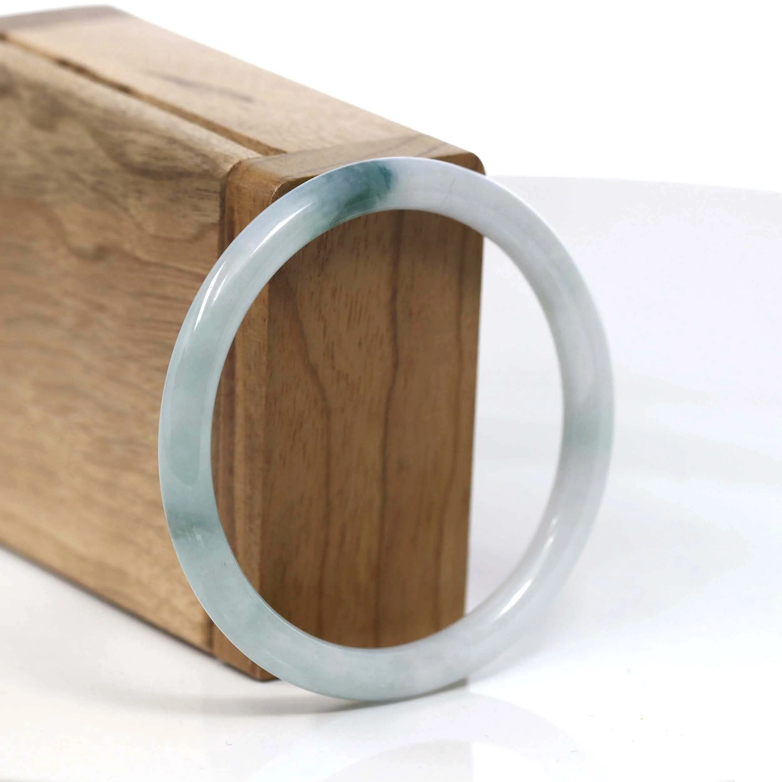 Baikalla "Petite" Natural Burmese Blue-green Jadeite Jade Bangle Bracelet (56.19 mm) #T114