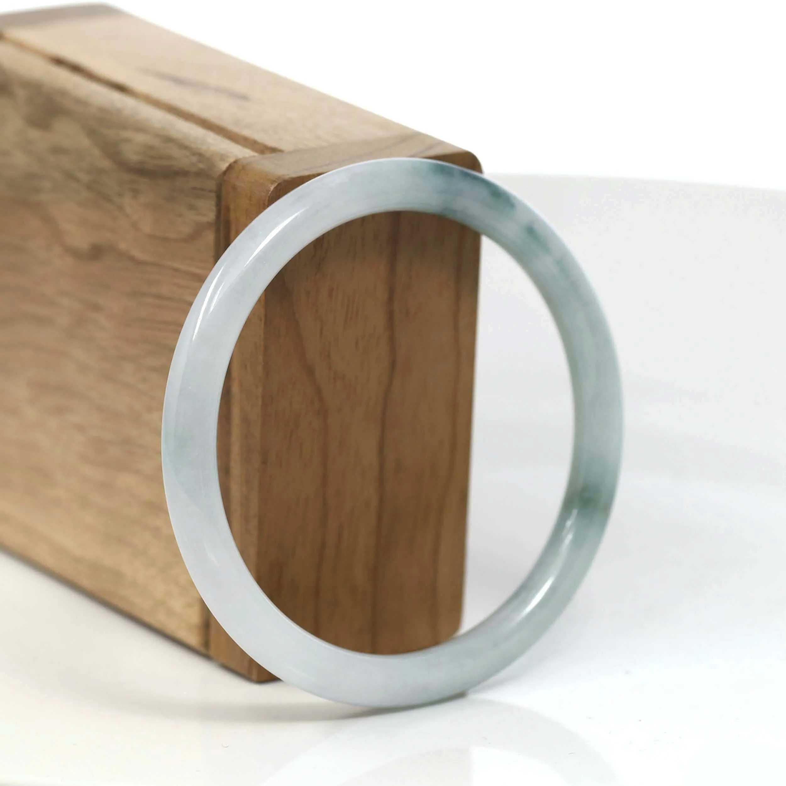 Baikalla "Petite" Natural Burmese Blue-green Jadeite Jade Bangle Bracelet (56.19 mm) #T114