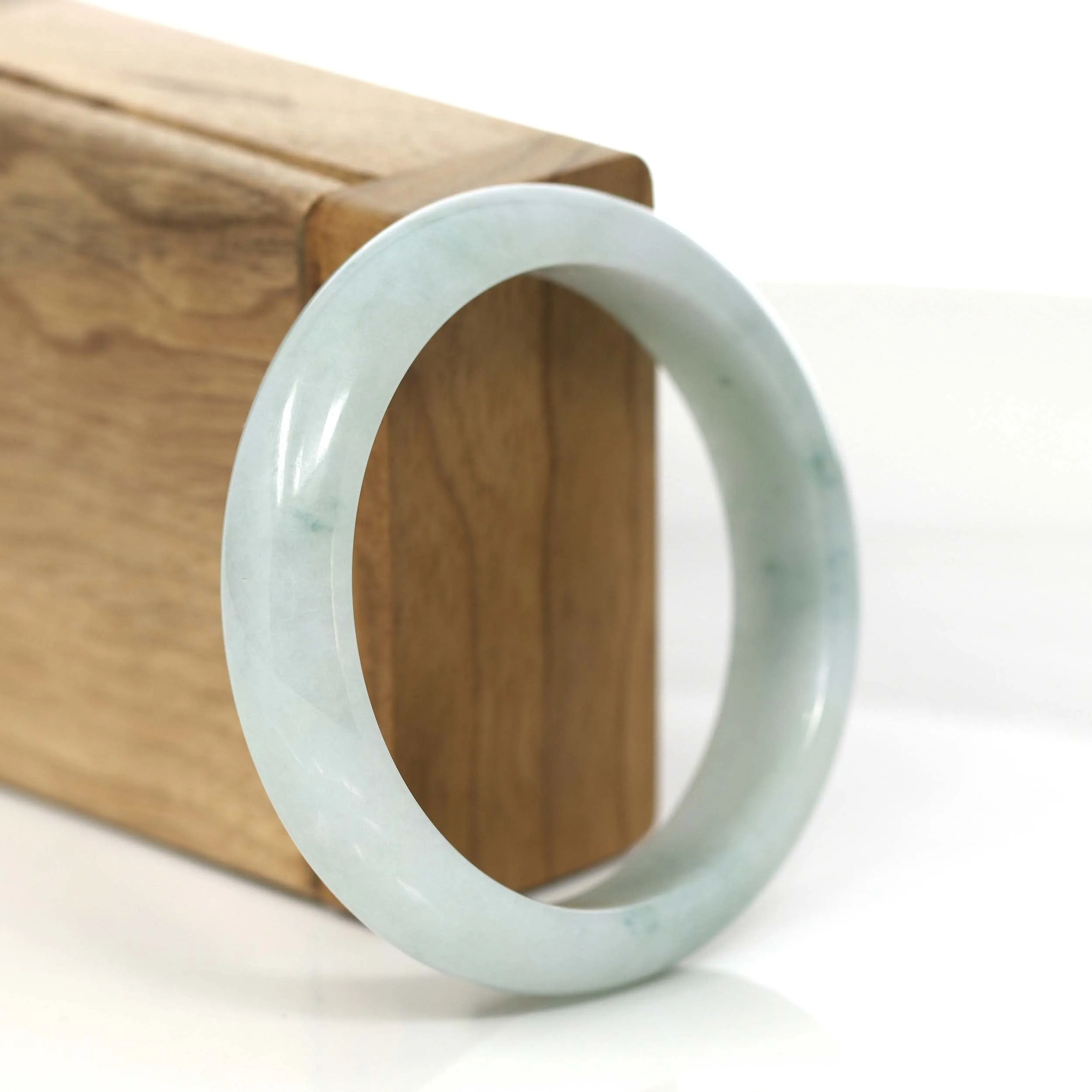 Baikalla "Princess Half Round" Blue-Green Jadeite Jade Bangle Bracelet (56.07 mm) #797