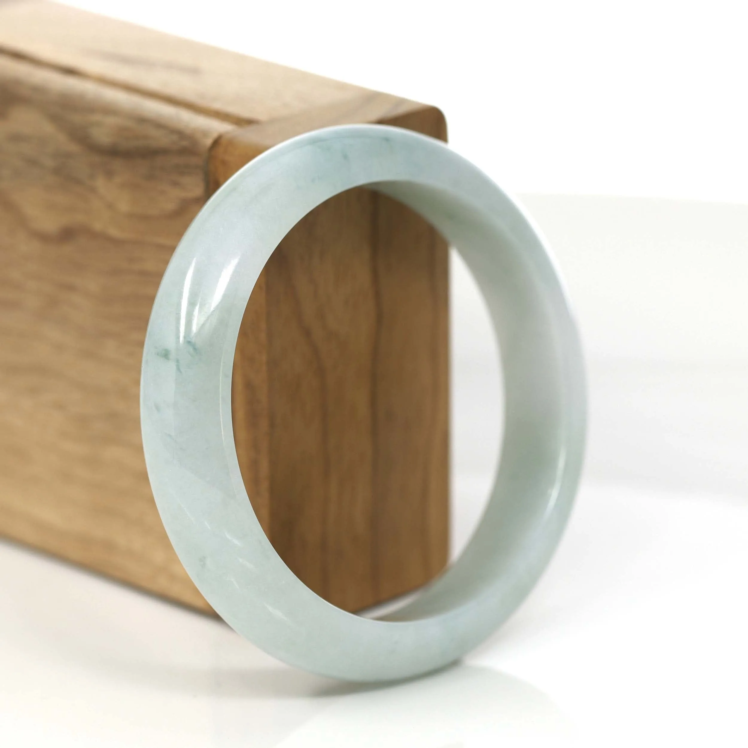 Baikalla "Princess Half Round" Blue-Green Jadeite Jade Bangle Bracelet (56.07 mm) #797