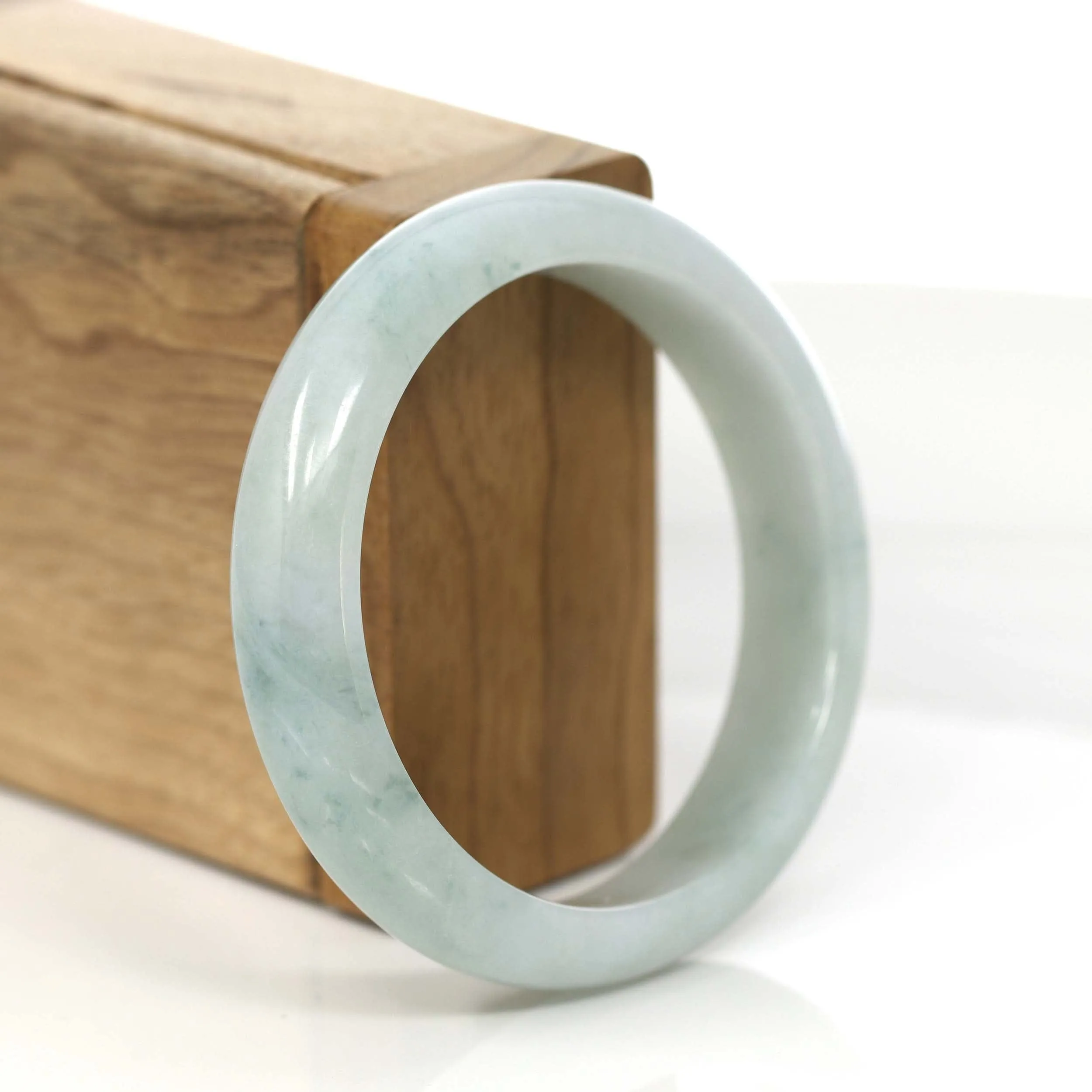 Baikalla "Princess Half Round" Blue-Green Jadeite Jade Bangle Bracelet (56.07 mm) #797