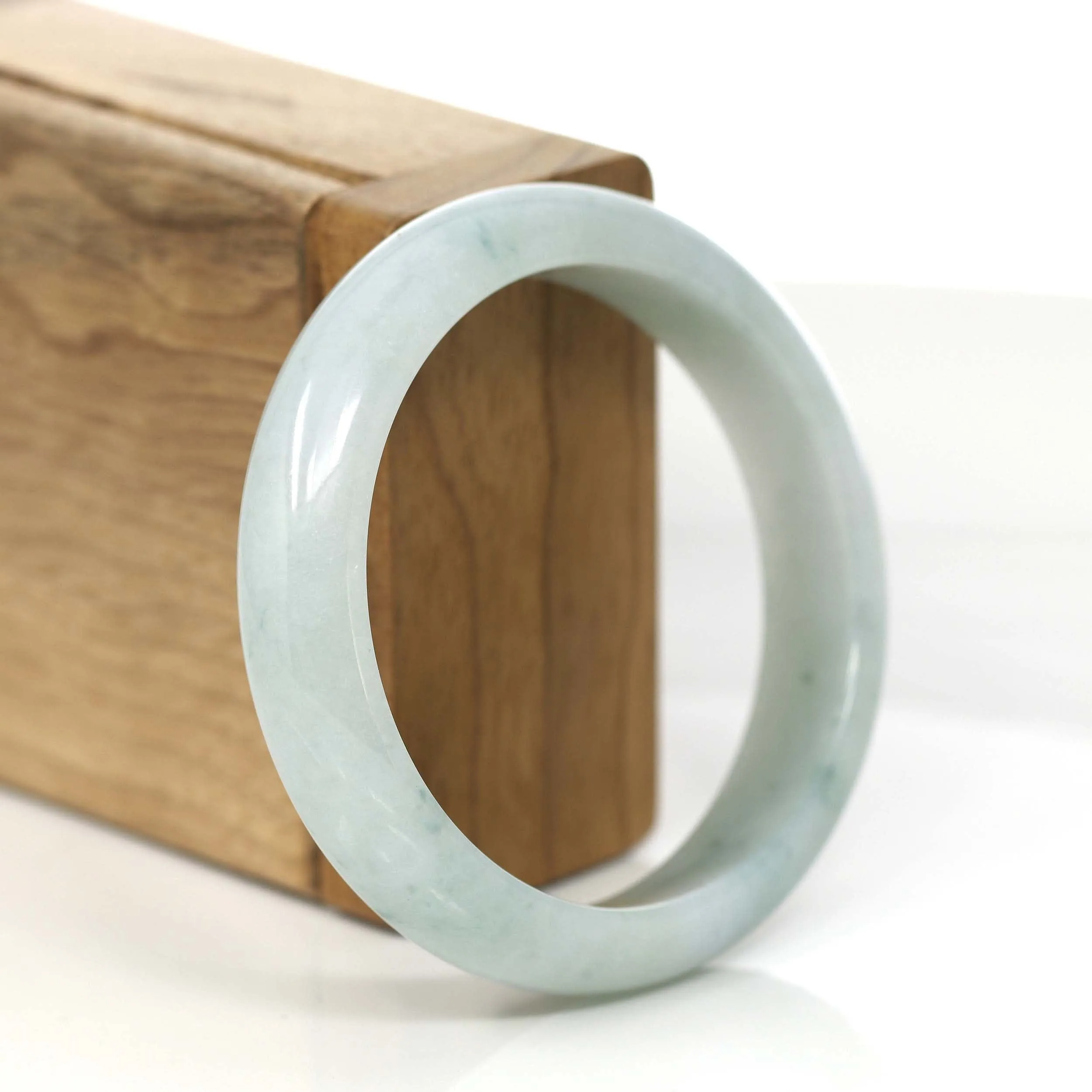 Baikalla "Princess Half Round" Blue-Green Jadeite Jade Bangle Bracelet (56.07 mm) #797