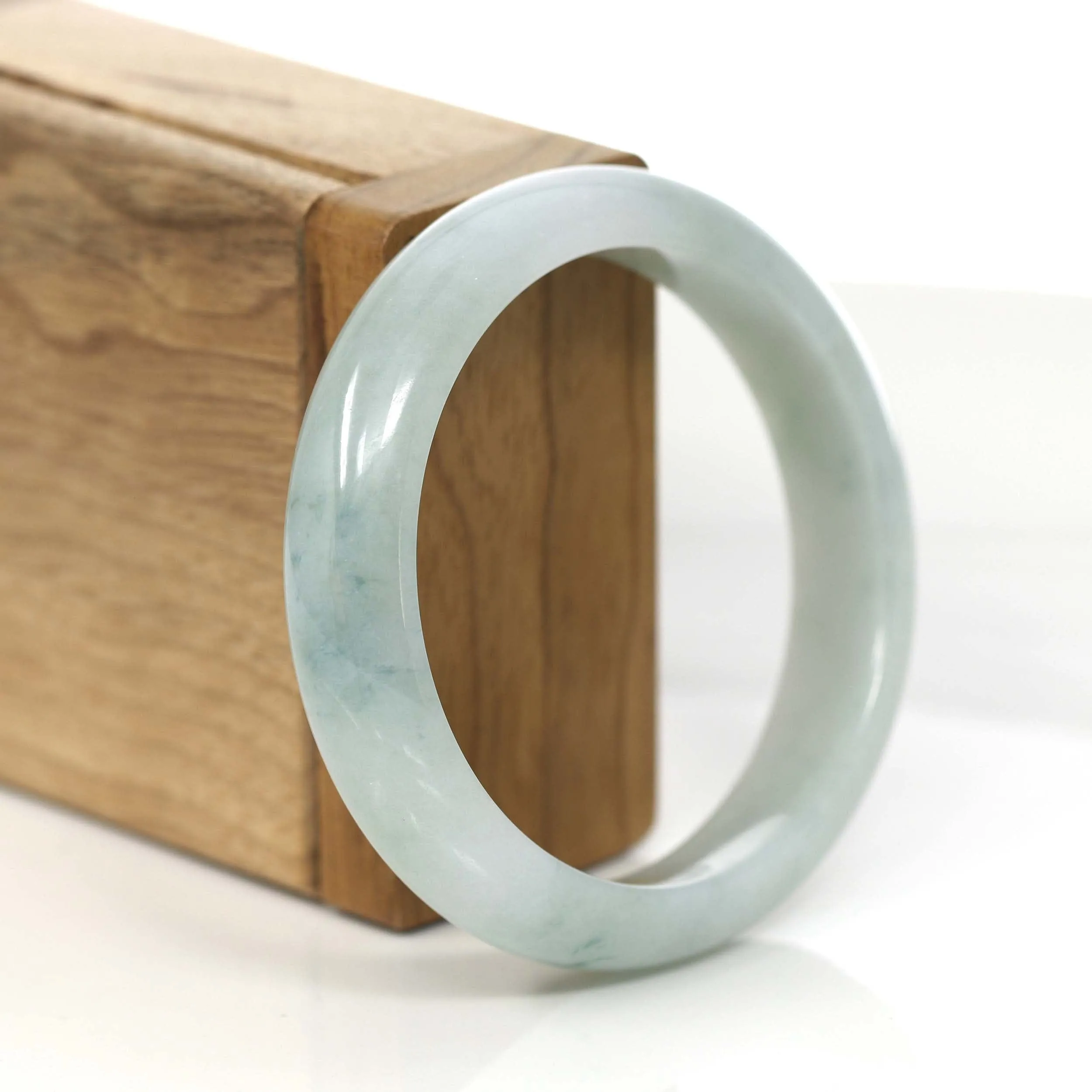 Baikalla "Princess Half Round" Blue-Green Jadeite Jade Bangle Bracelet (56.07 mm) #797