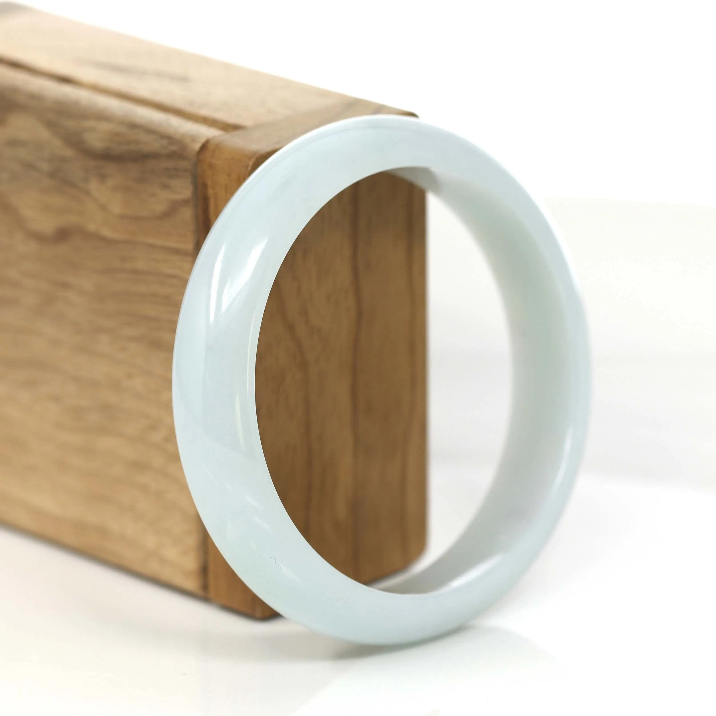 Baikalla "Princess Half Round" Green Natural Burmese Jadeite Jade Bangle (57.69 mm) #765