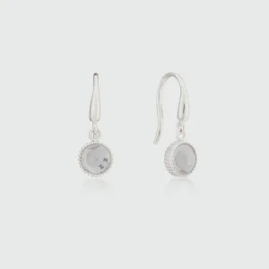 Barcelona Silver August Green Amethyst Birthstone Hook Earrings