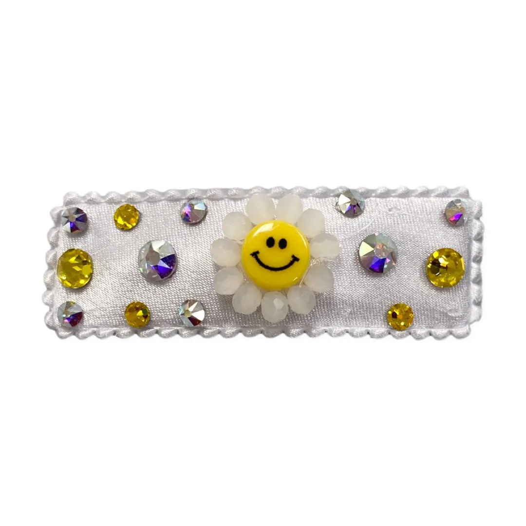 Bari Lynn Daisy w/Swarovski Crystal Snap Clip