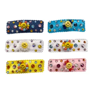 Bari Lynn Daisy w/Swarovski Crystal Snap Clip