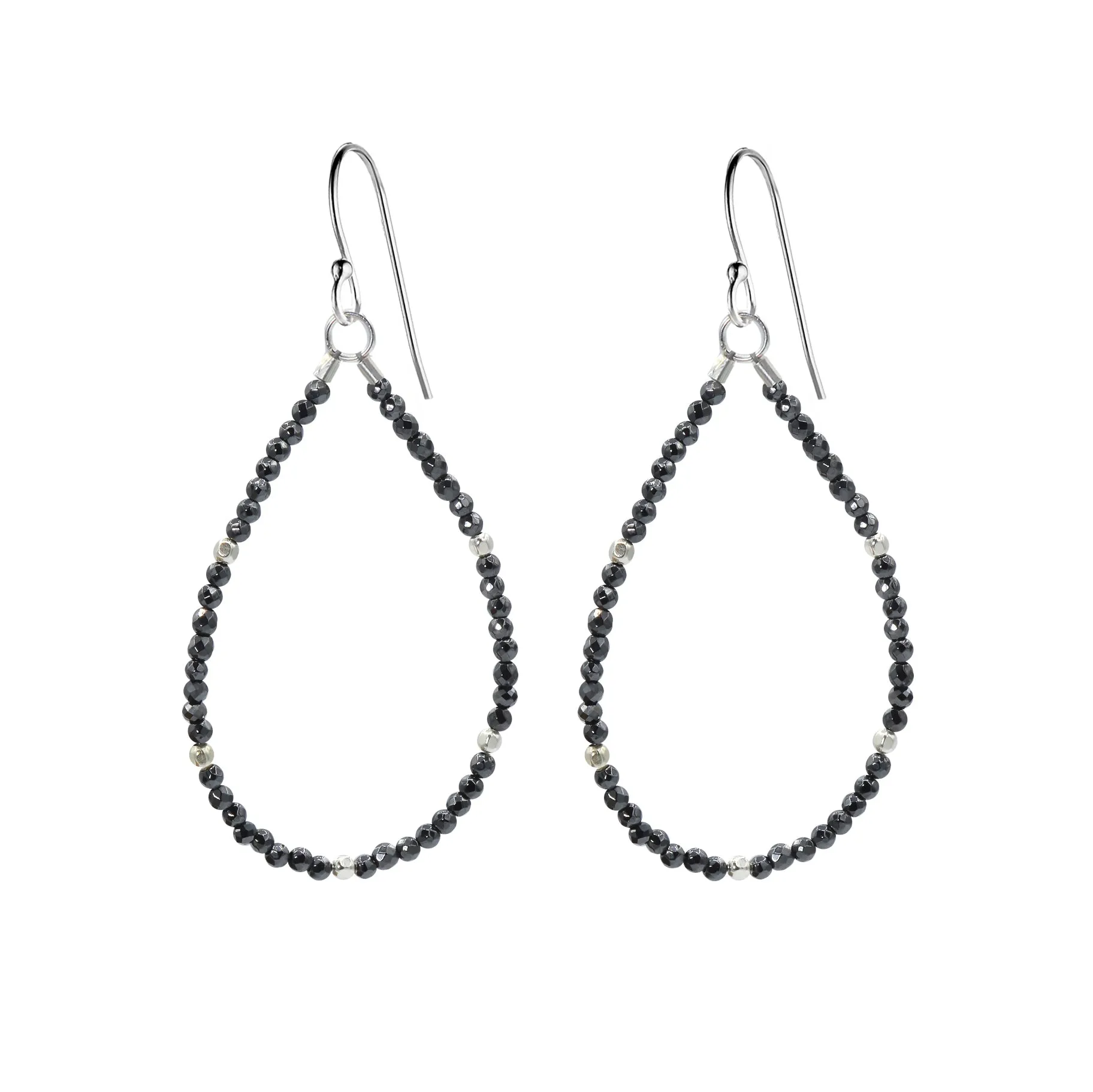 Beaded Gemstone Teardrop Earrings