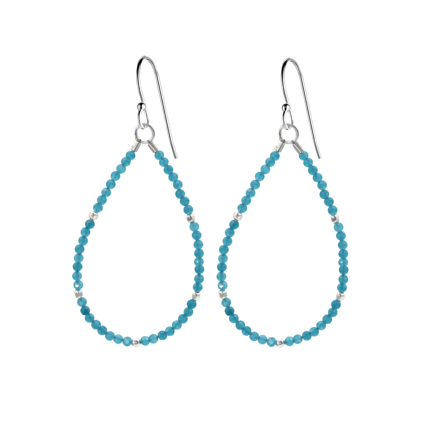 Beaded Gemstone Teardrop Earrings