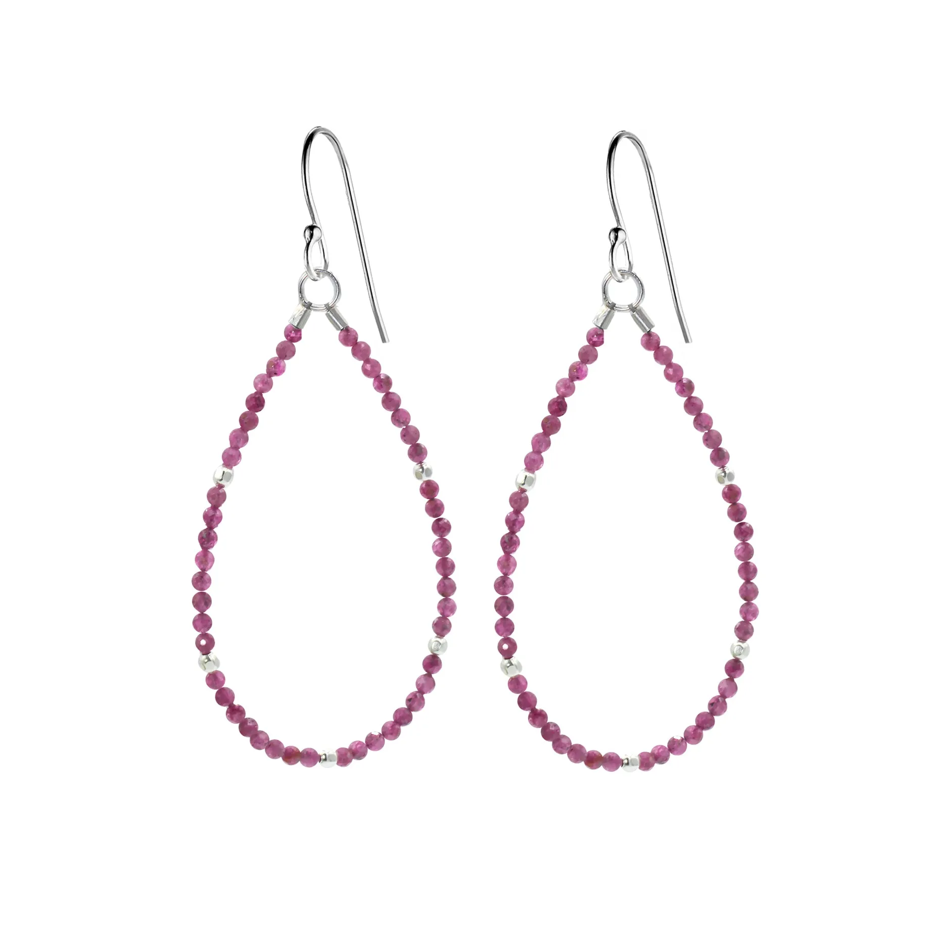 Beaded Gemstone Teardrop Earrings