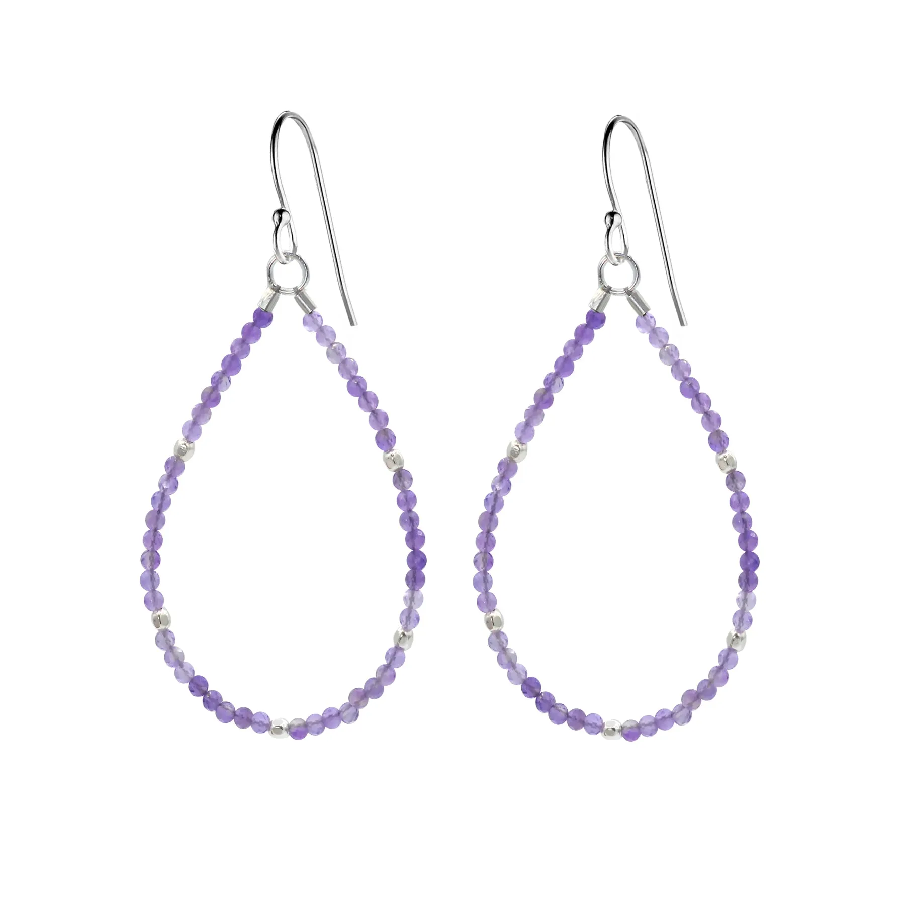 Beaded Gemstone Teardrop Earrings